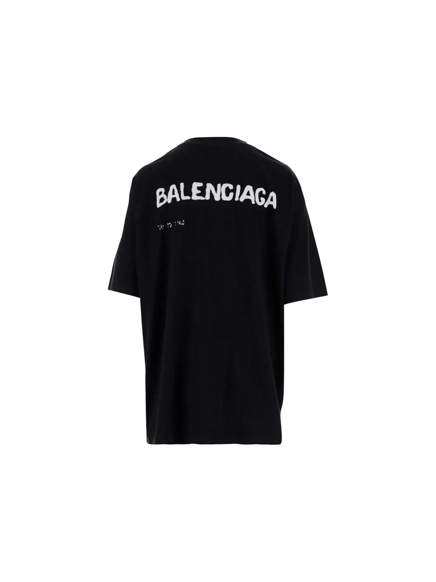 Мужская футболка с принтом Balenciaga Hand Drawn Oversized Logo T-shirt — изображение 2 из 2, черный/белый