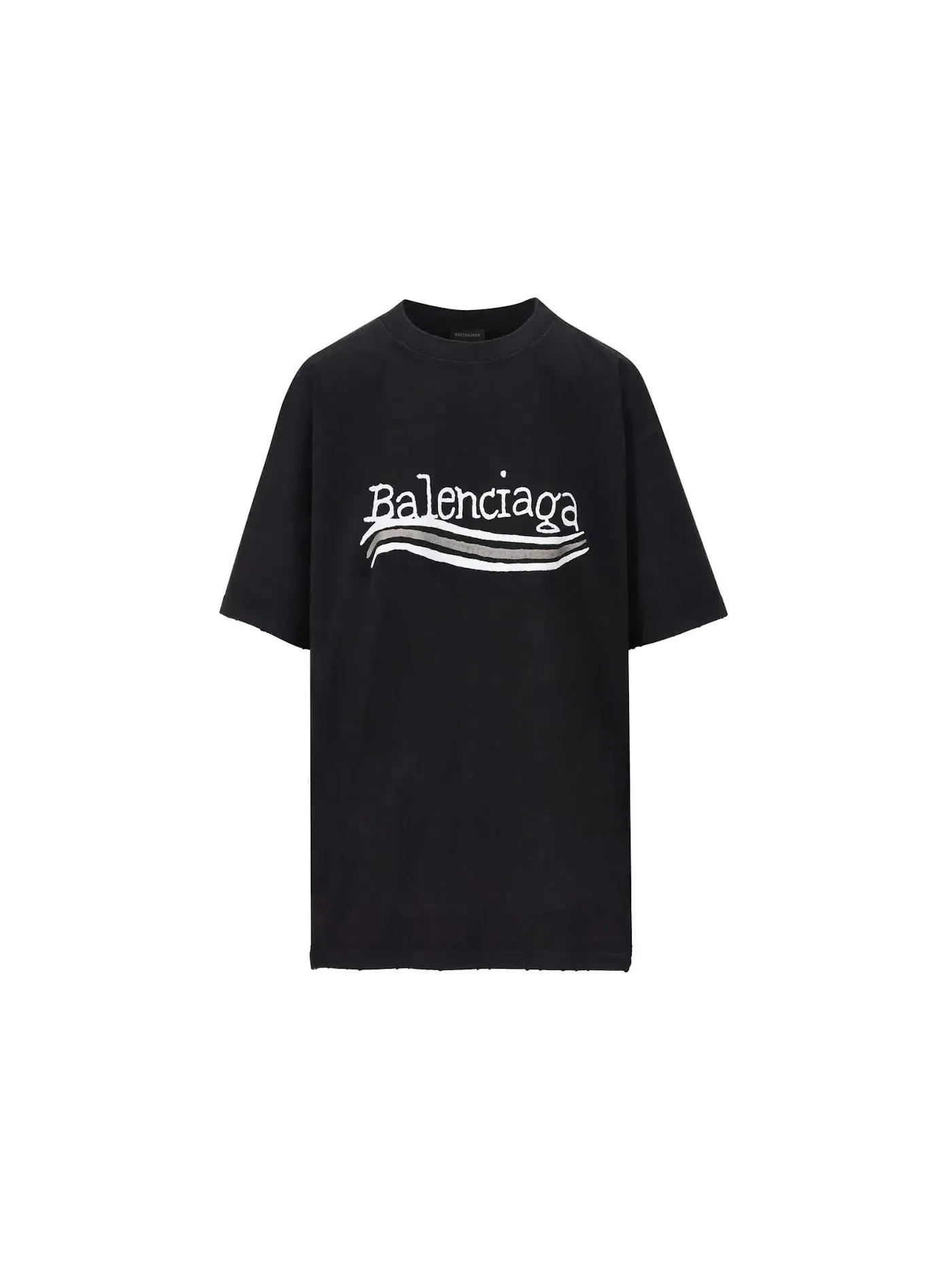 Мужская футболка с принтом Balenciaga Hand Drawn Political Campaign Tee — изображение 1 из 2, черный