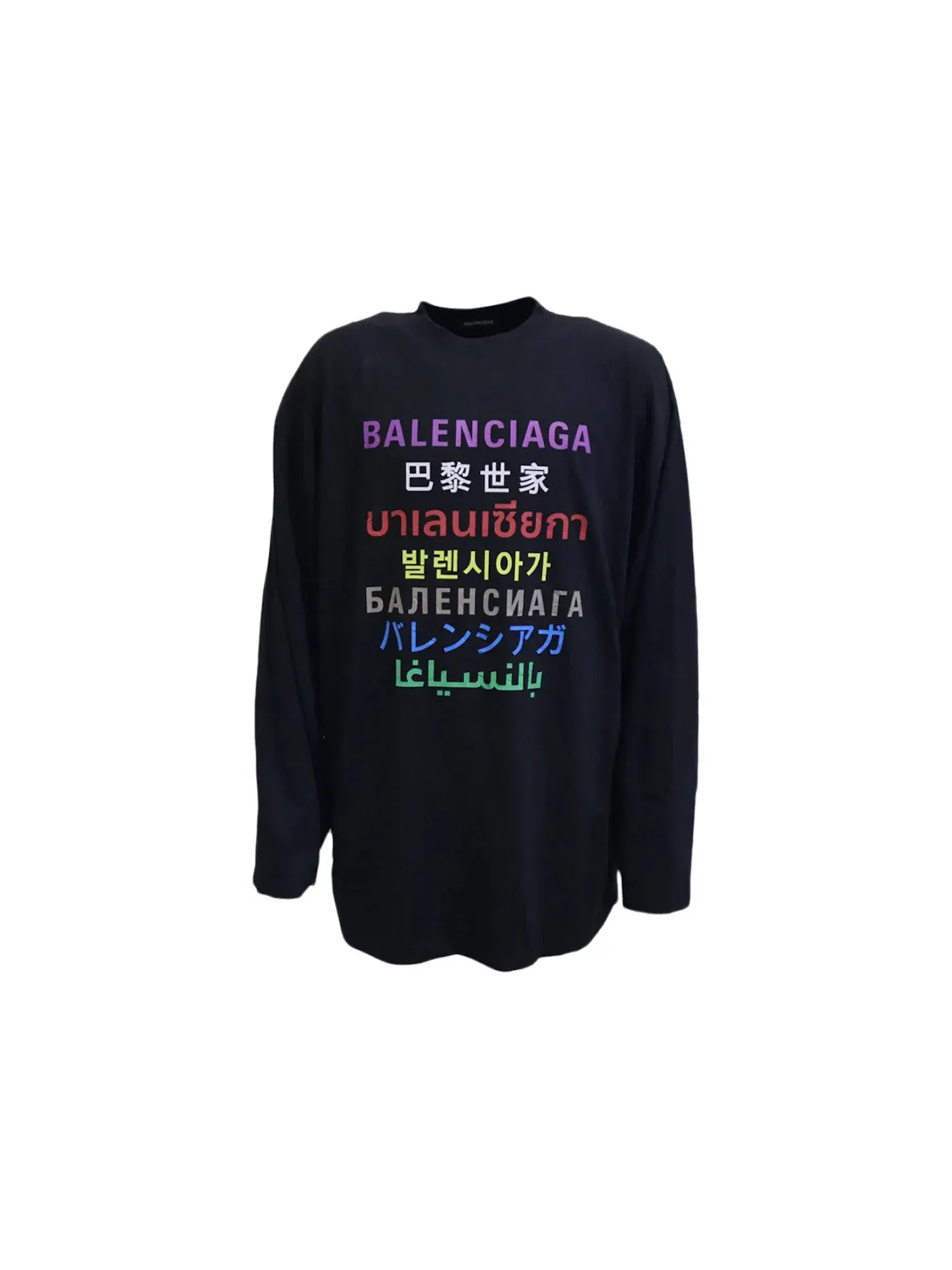 Мужская футболка с длинным рукавом Balenciaga Languages X Large Fit Longsleeve T-Shirt Balenciaga — изображение 1 из 1