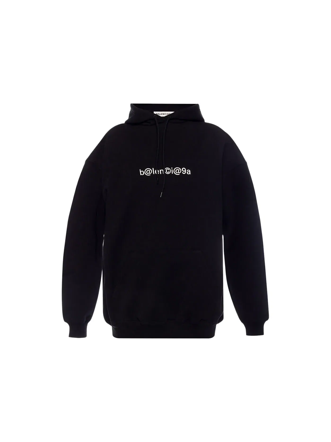Женский худи оверсайз с принтом Large Fit Symbolic Hoodie Balenciaga — изображение 1 из 1, черный/белый