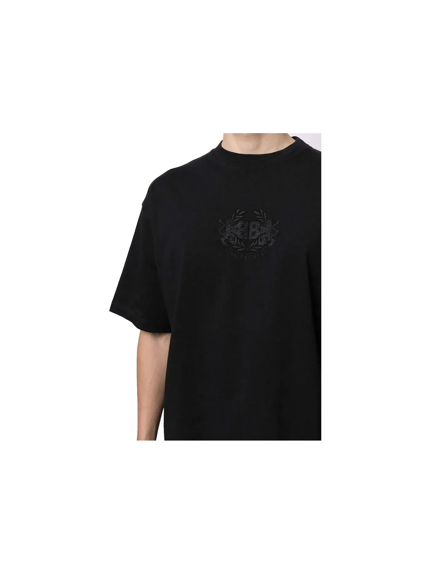 Мужская футболка с принтом Lion's Laurel Logo Balenciaga — изображение 2 из 2, черный