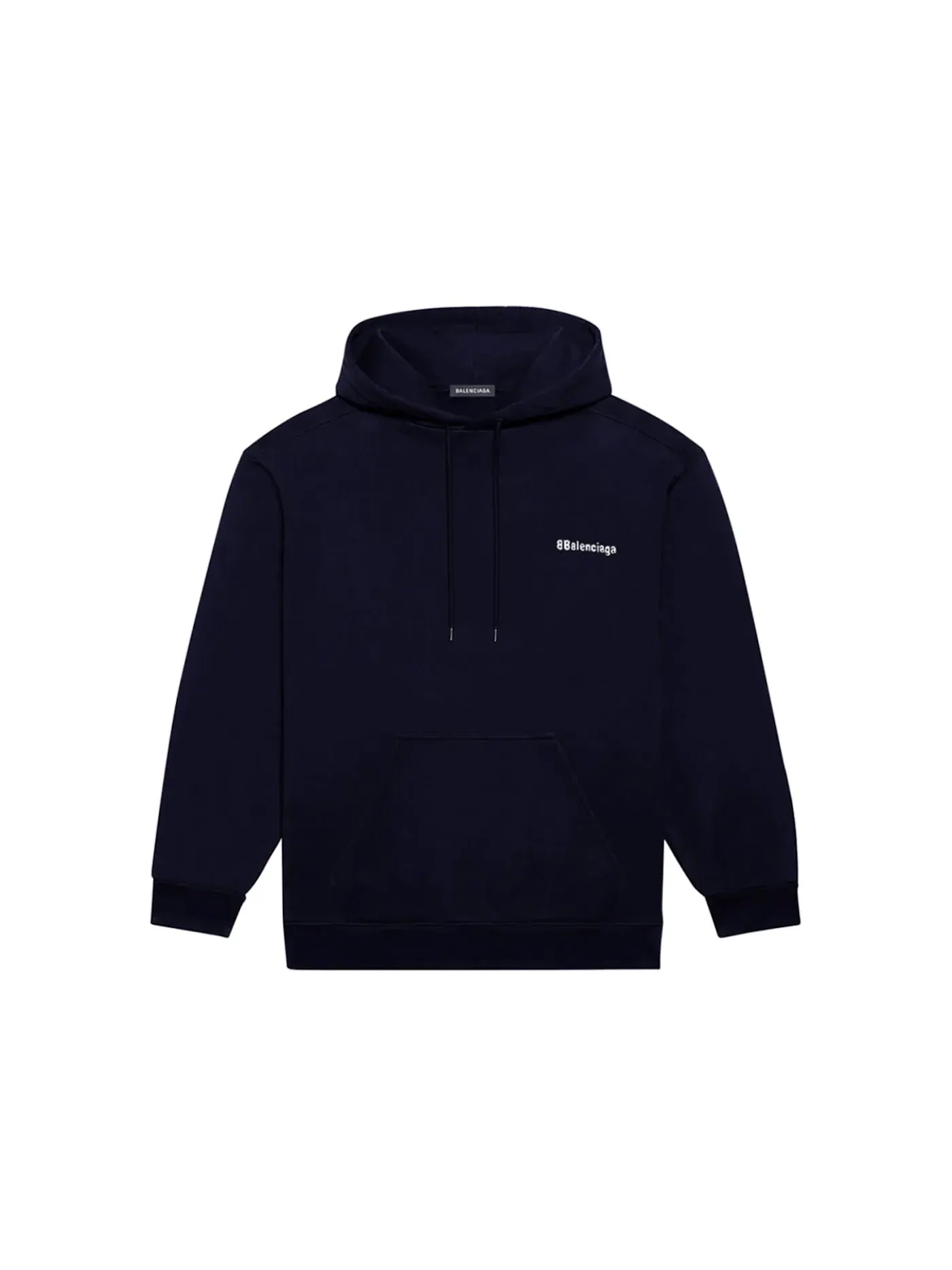 Мужской худи с принтом Logo Medium Fit Balenciaga — изображение 1 из 2, синий/белый