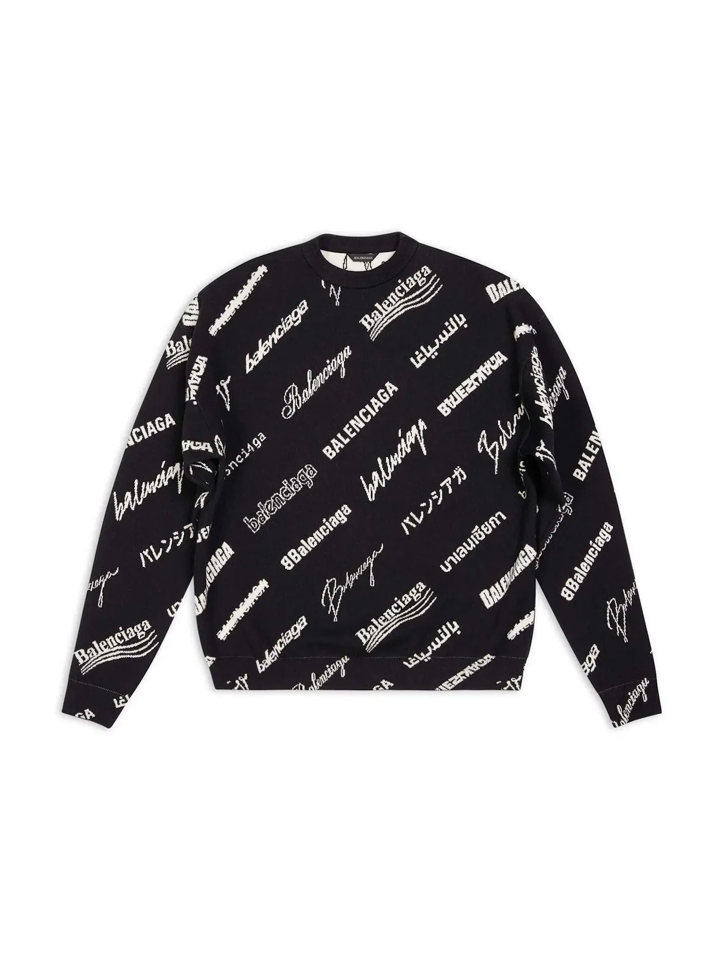 Мужской свитер с принтом Sweater Balenciaga — изображение 1 из 1, черный