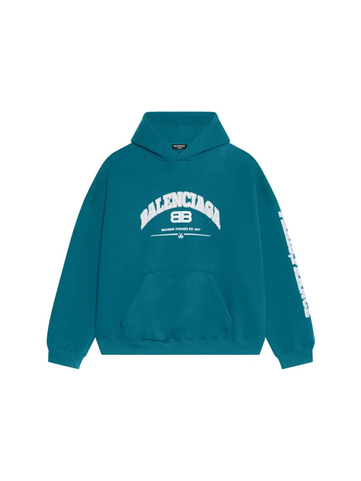 Мужская худи с принтом Logo-Print Maison Balenciaga — изображение 1 из 2, синий