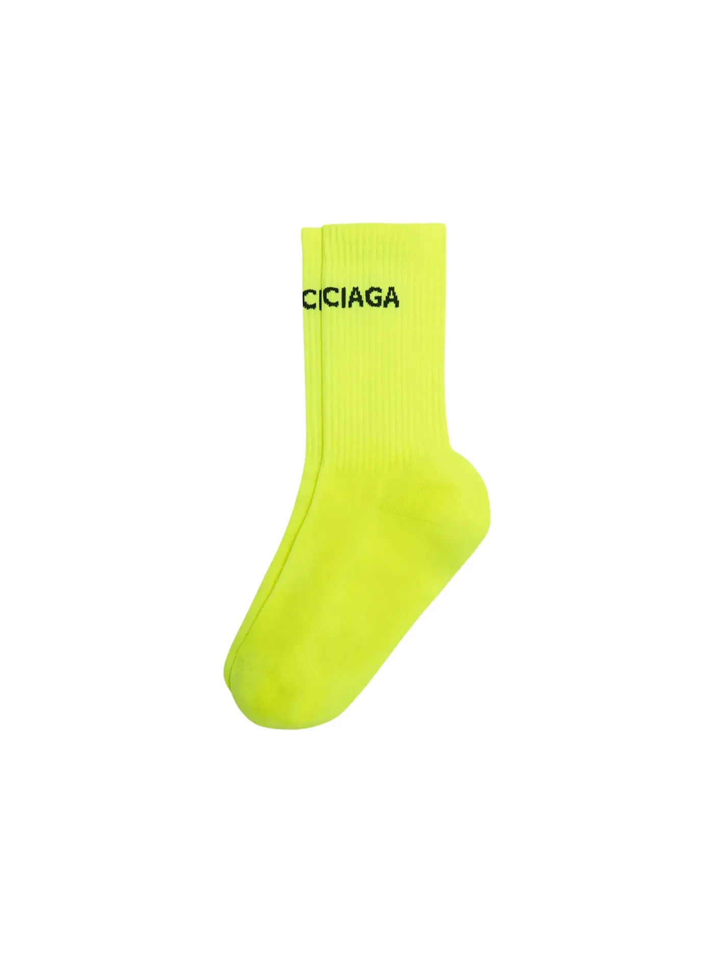 Унисекс носки Logo Socks Balenciaga — изображение 2 из 2, неоновый желтый/черный