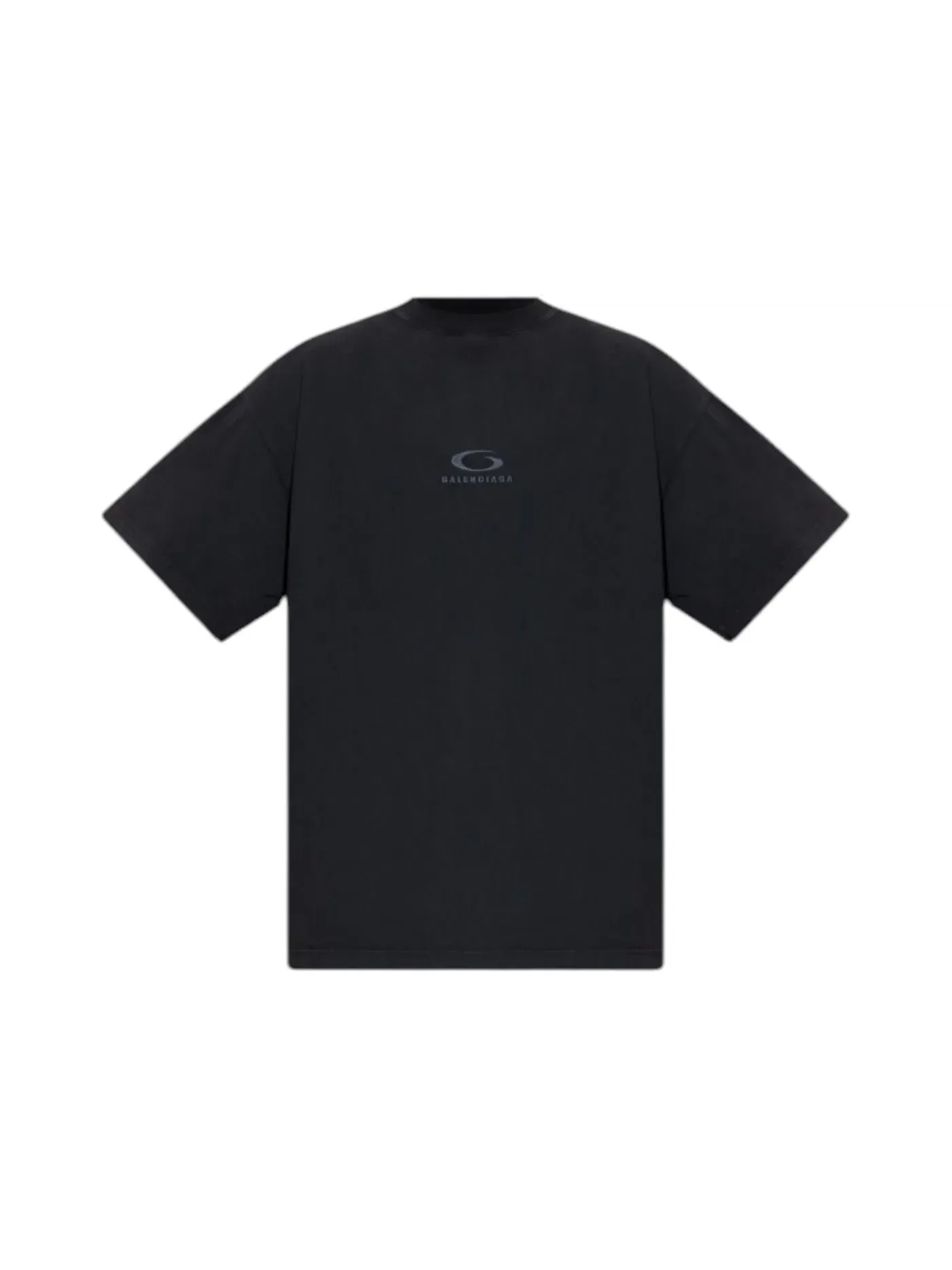 Мужская футболка с принтом Balenciaga Loop Sports Icon Oversized Faded Washed — изображение 1 из 1, черный