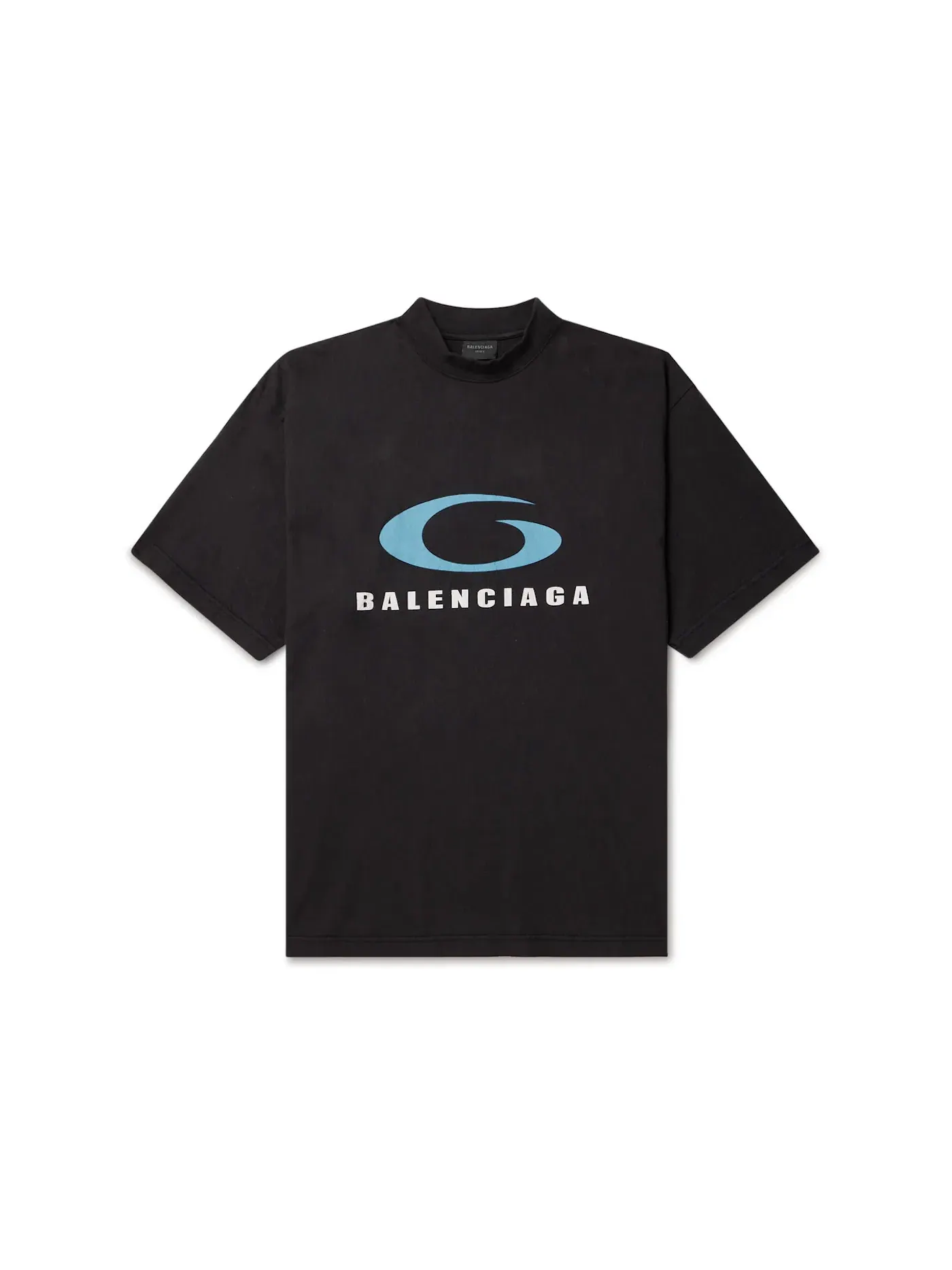Мужская футболка с принтом Balenciaga Loop Sports Icon Tee — изображение 1 из 1, черный