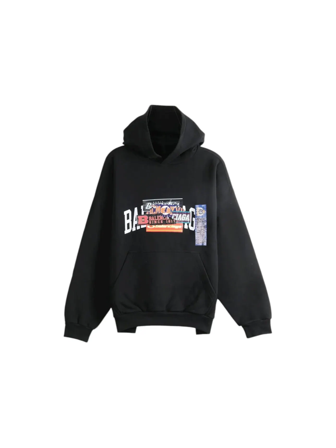 Мужской худи с принтом Medium Fit Graphic Hoodie Balenciaga — изображение 1 из 1, черный