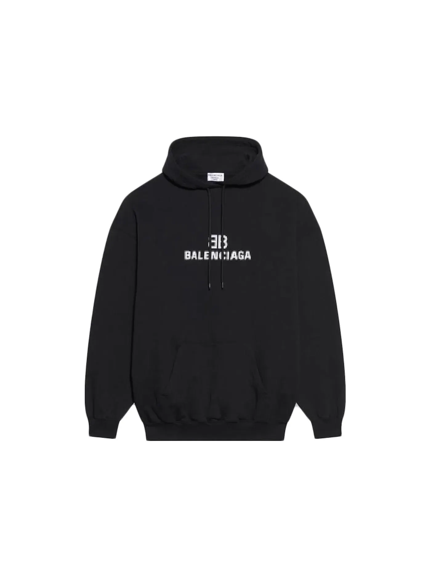 Мужской худи с принтом BB Pixel Medium Fit Balenciaga — изображение 1 из 1, черный