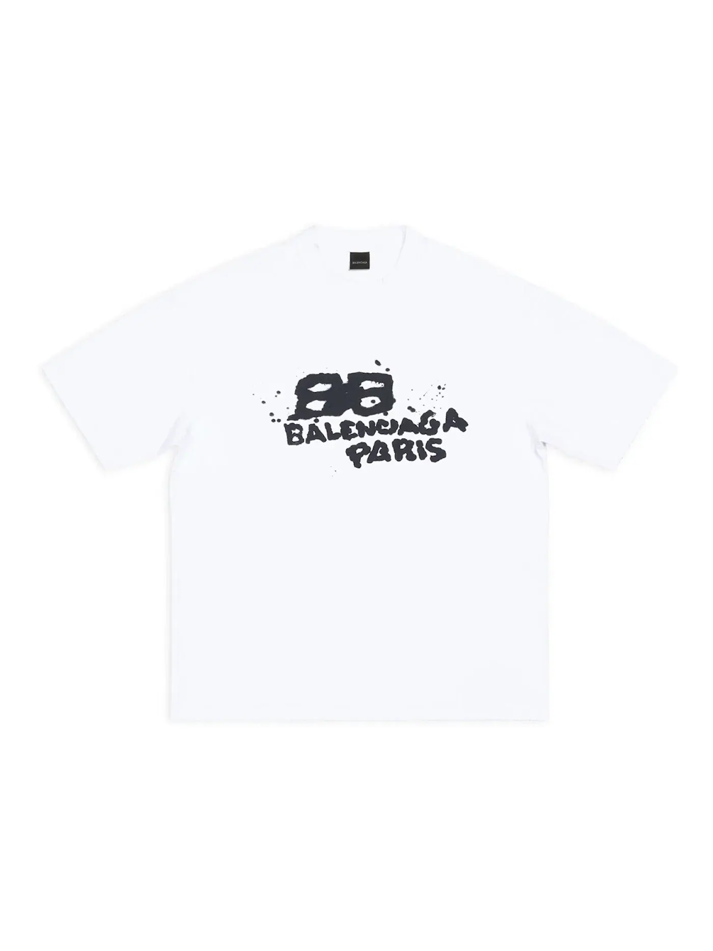 Мужская футболка с принтом Hand Drawn BB Icon Balenciaga — изображение 1 из 2, белый/черный