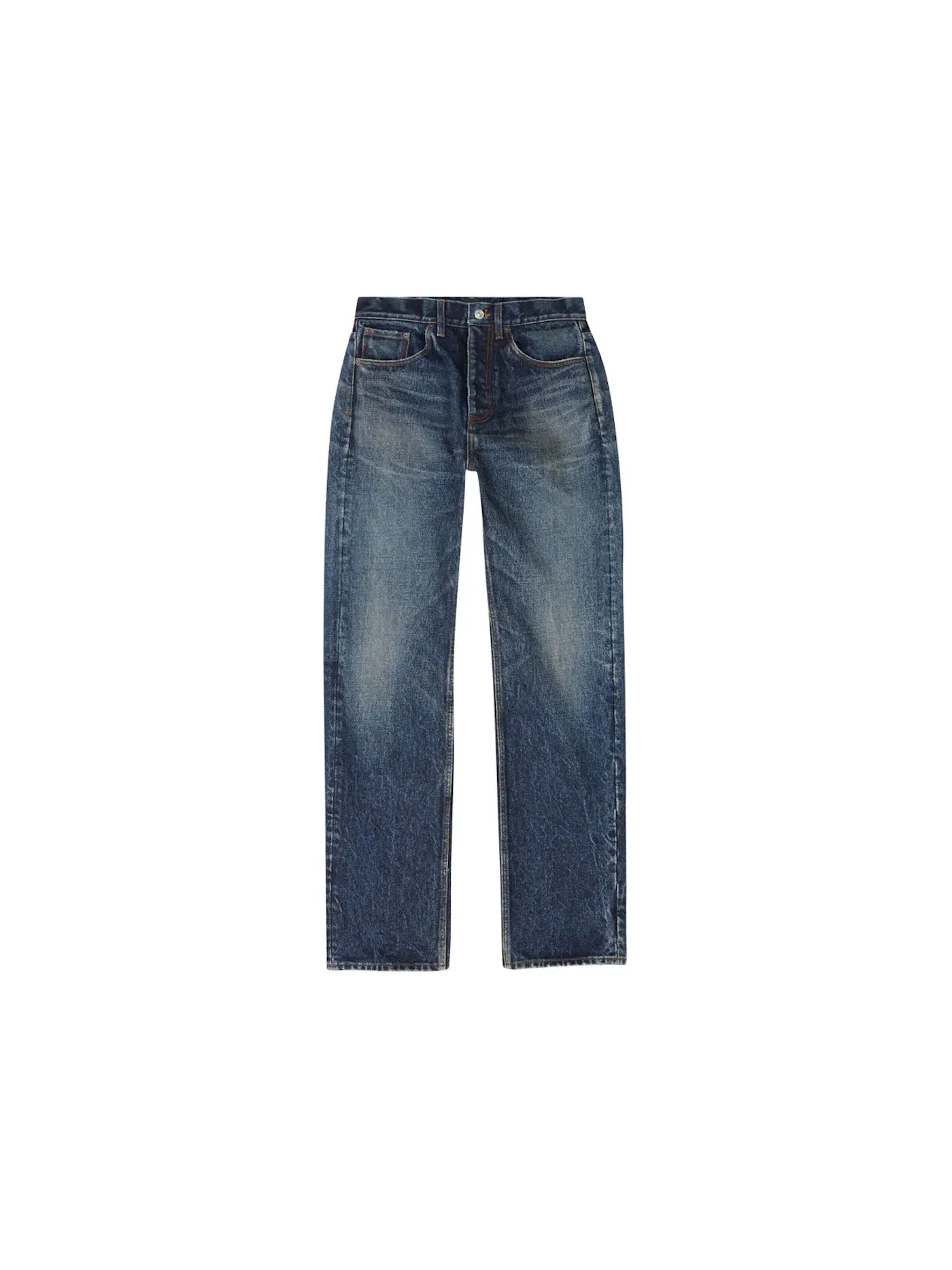 Мужские джинсы свободного кроя Relaxed Selvedge Heavy Denim Large Fit Balenciaga — изображение 1 из 2, темно-синий