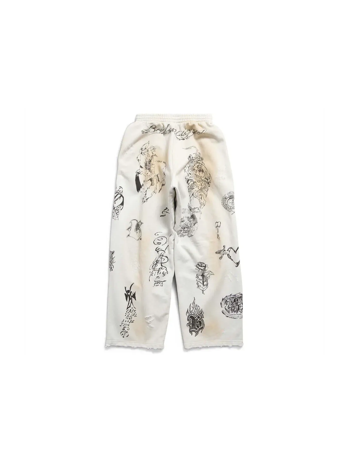 Мужские спортивные штаны свободного кроя Sweatpants Balenciaga — изображение 2 из 2, бежевый/коричневый