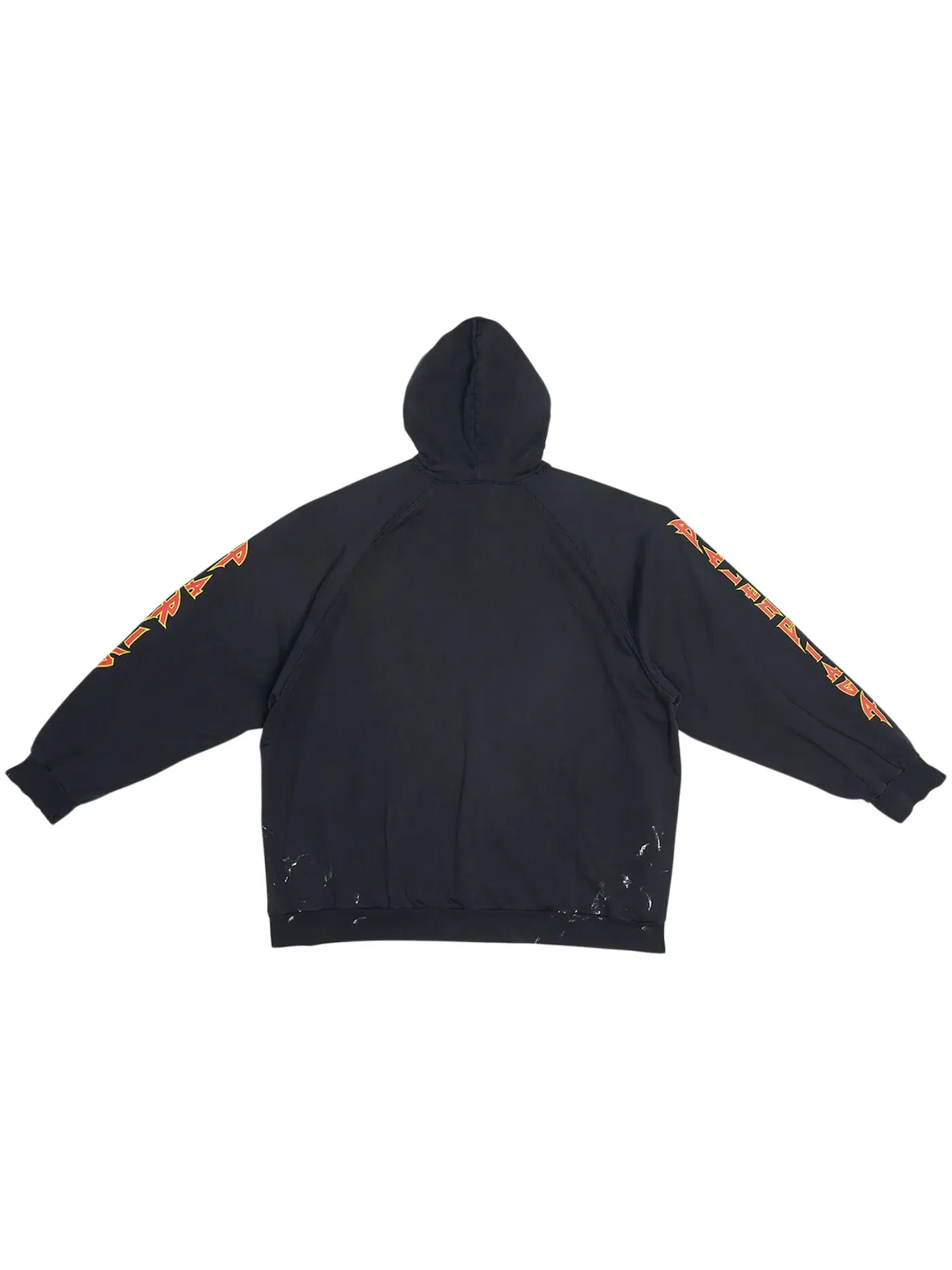 Мужская худи оверсайз из флиса Vintage Medium с принтом Balenciaga — изображение 2 из 2, черный/оранжевый