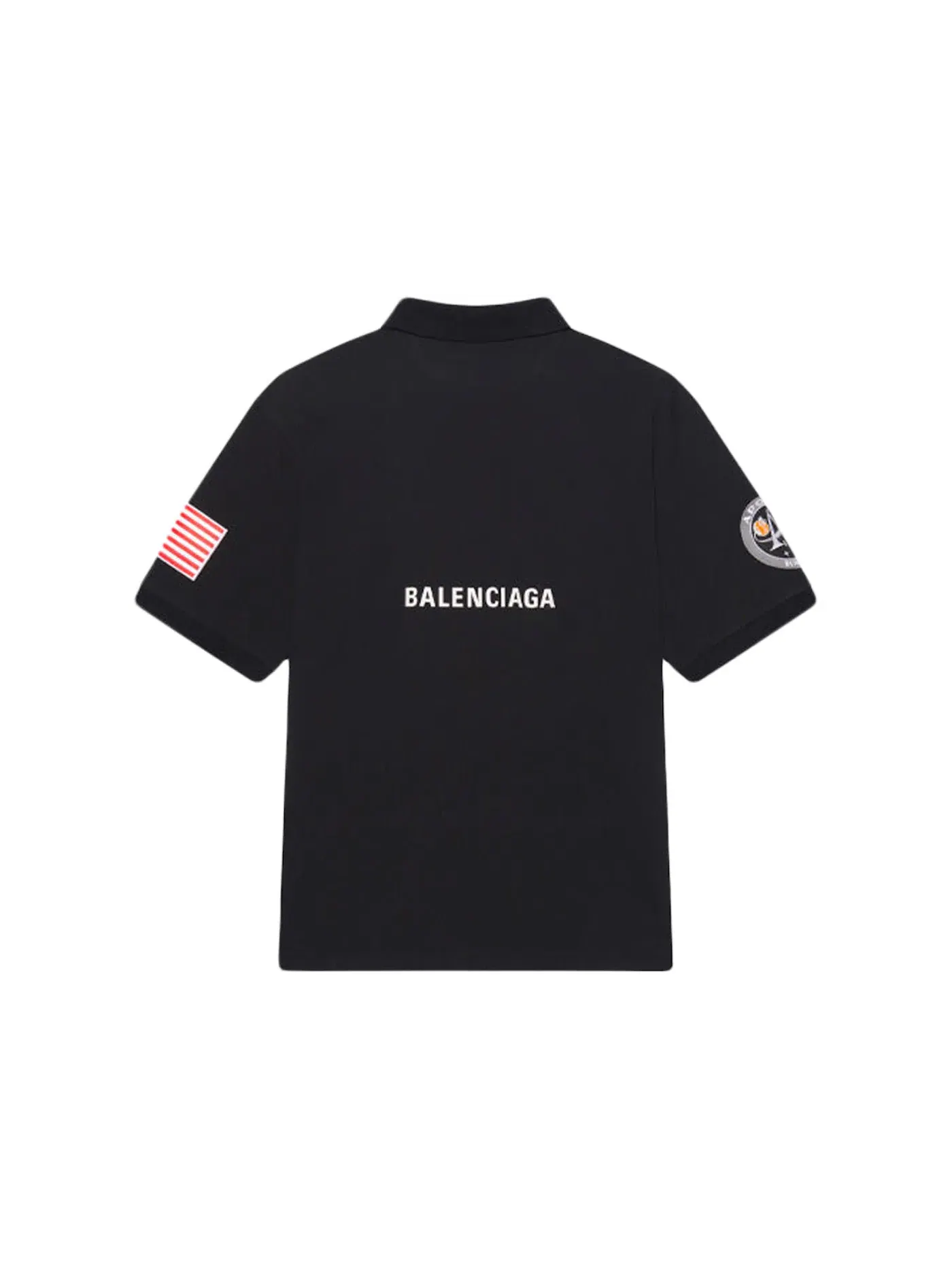 Мужское поло с патчами NASA Polo Balenciaga — изображение 2 из 2, черный