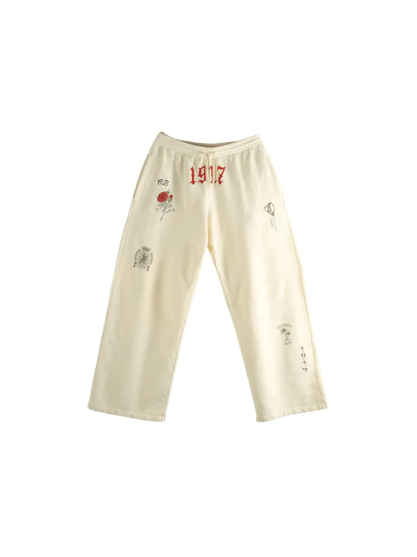Мужские спортивные штаны свободного кроя Oversized Baggy Sweatpants Balenciaga — изображение 1 из 1, бежевый