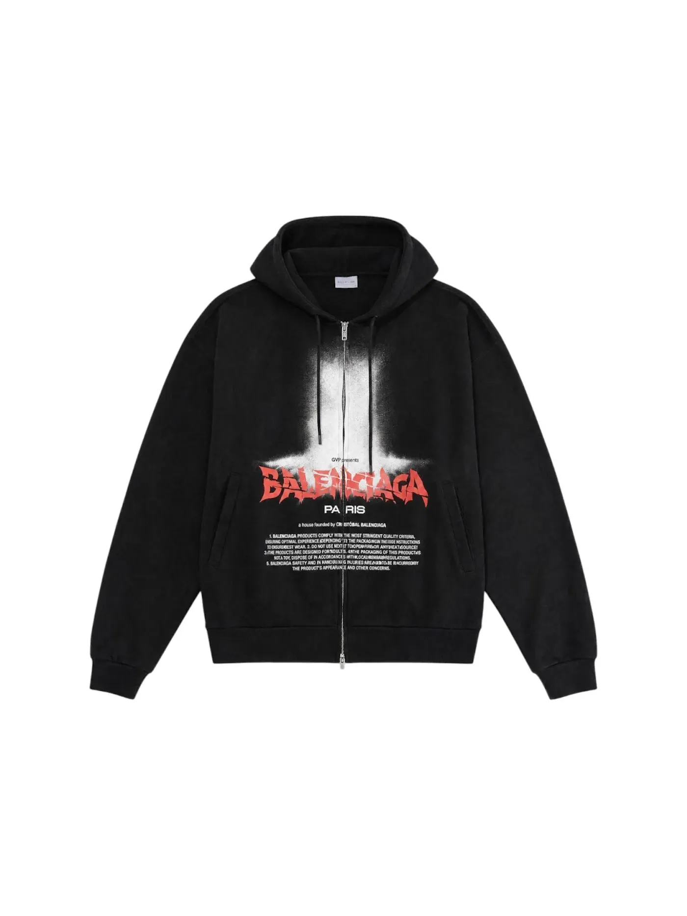 Мужской оверсайз-худи Balenciaga — изображение 1 из 1, черный