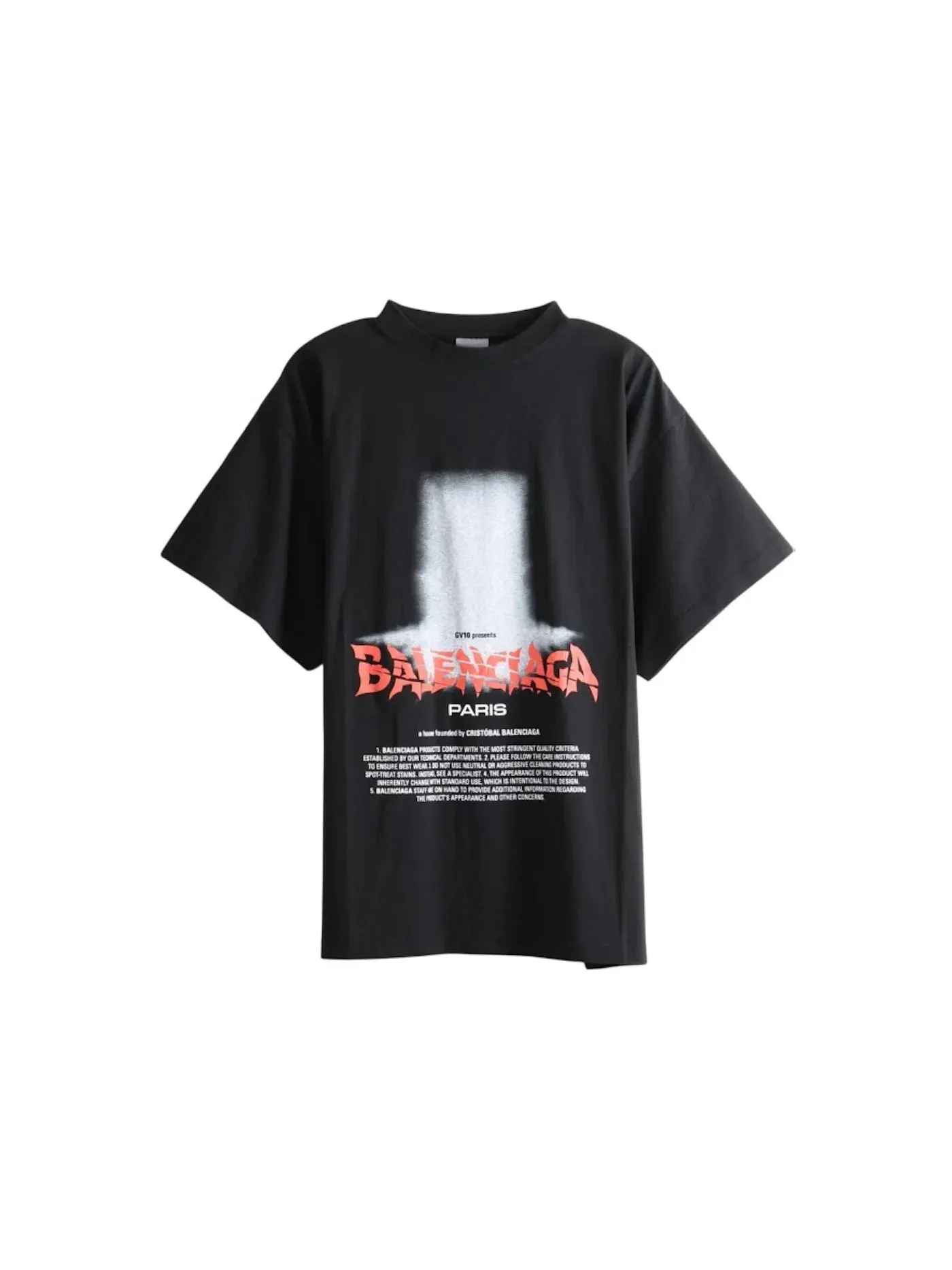 Мужская футболка с принтом Oversized T-shirt Balenciaga — изображение 1 из 1, черный
