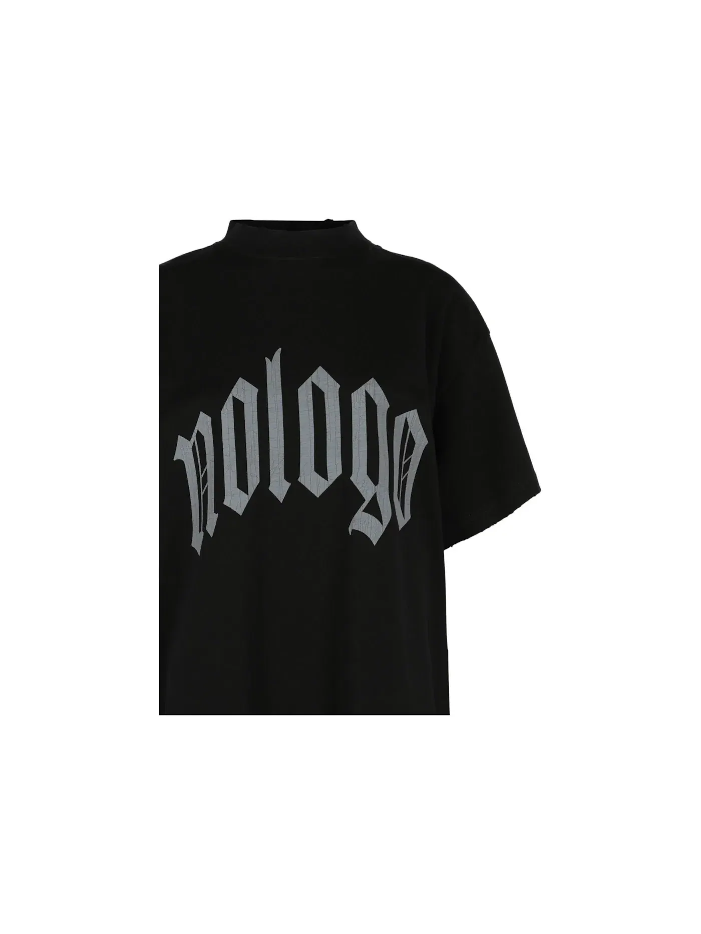 Женская футболка оверсайз без логотипа T-shirt Balenciaga — изображение 3 из 3, черный серый