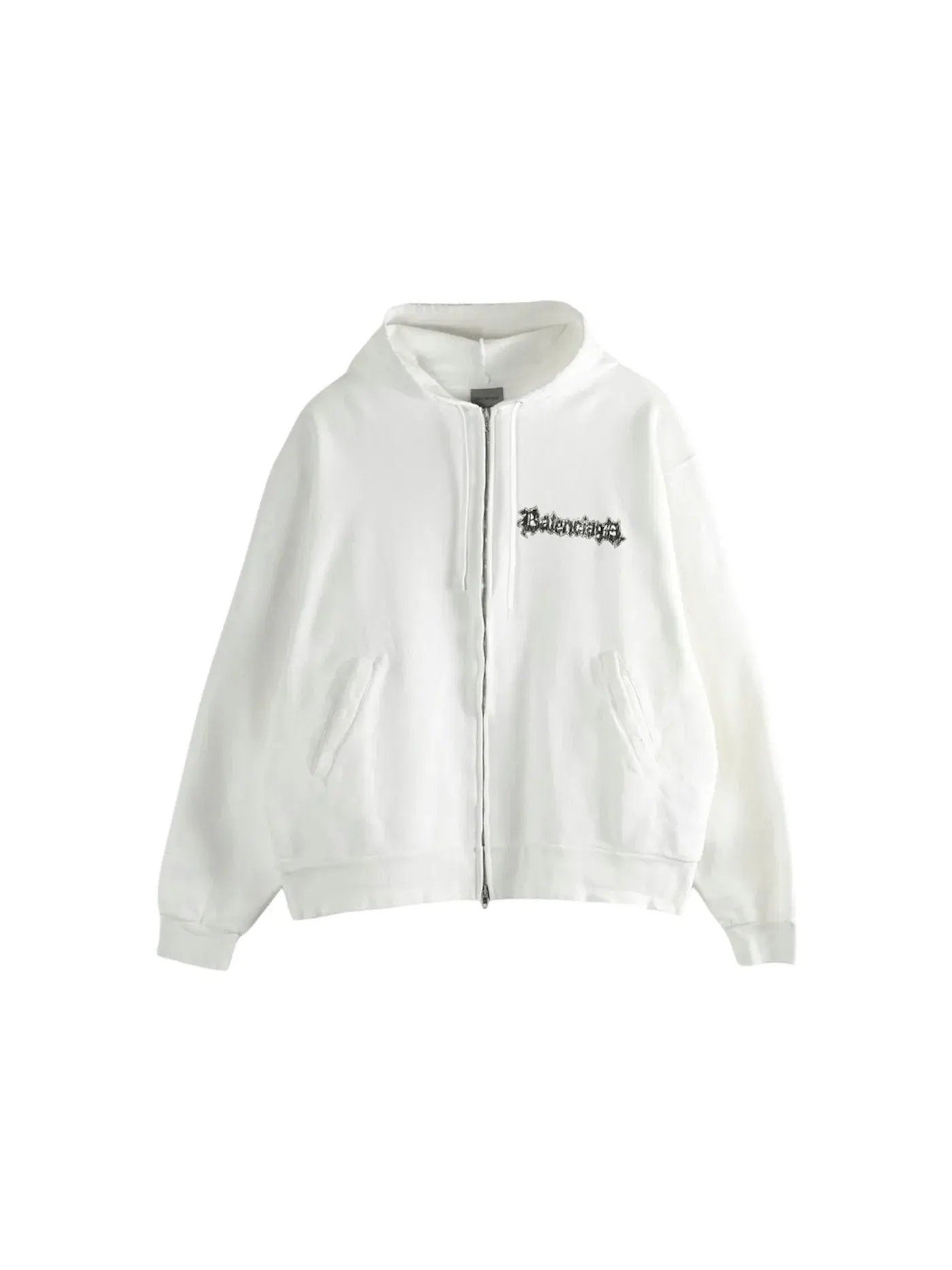 Мужская худи на молнии Oversized Zip-Up Hoodie Balenciaga — изображение 1 из 1, белый