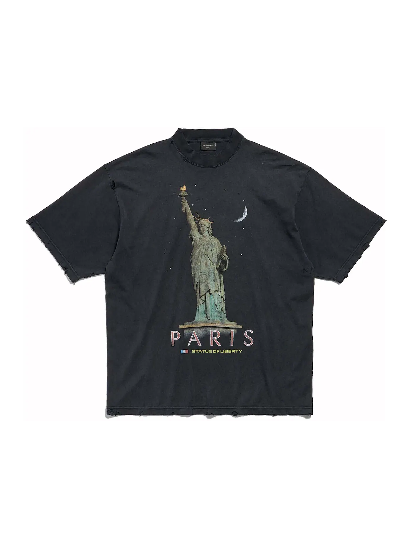 Мужская футболка с принтом Balenciaga Paris Liberty Medium Fit T-Shirt Balenciaga — изображение 1 из 1, черный
