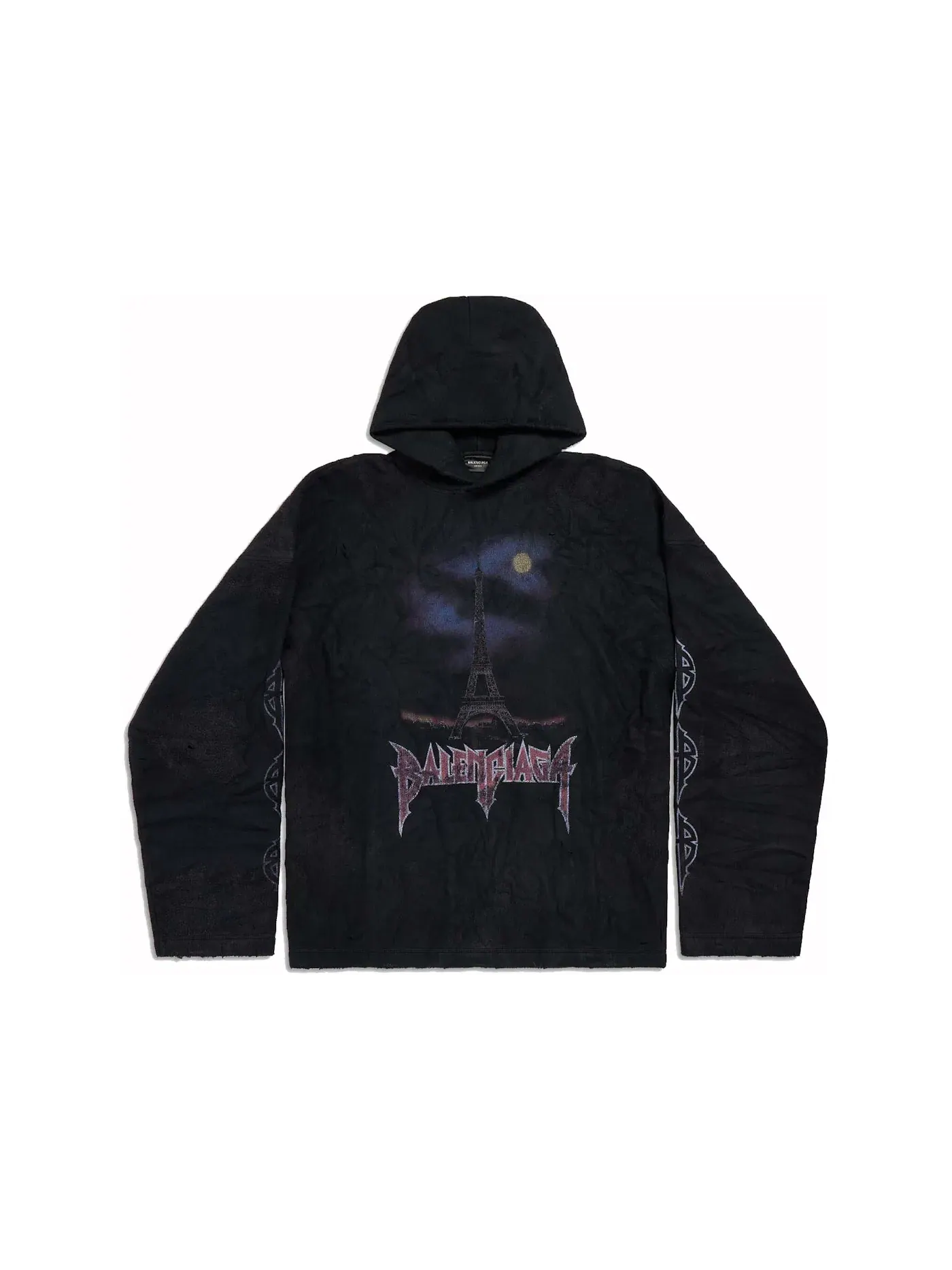Мужская худи oversize Moon Crinkled Balenciaga — изображение 1 из 2, черный