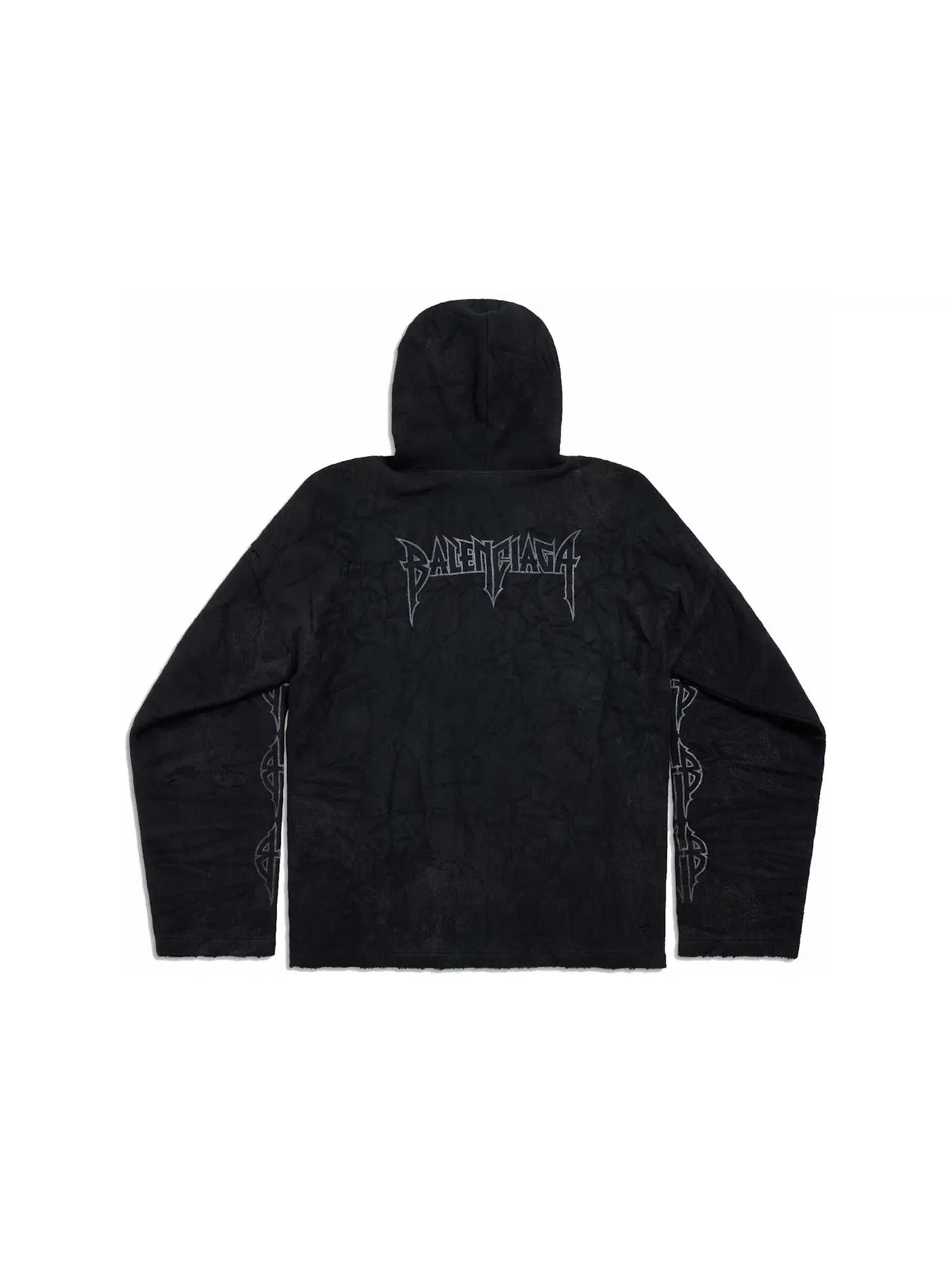 Мужская худи oversize Moon Crinkled Balenciaga — изображение 2 из 2, черный