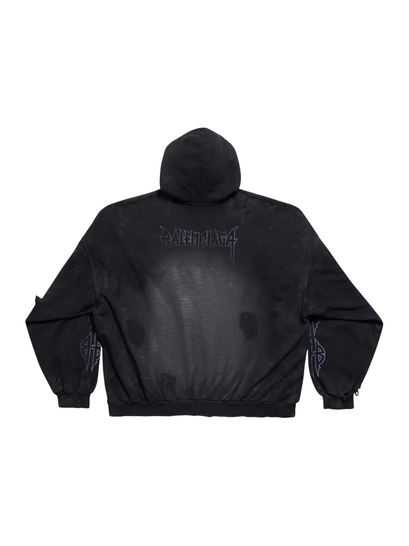 Унисекс худи оверсайз с эффектом потертости Paris Moon No Pocket Hoodie Oversized Balenciaga — изображение 2 из 2, черный