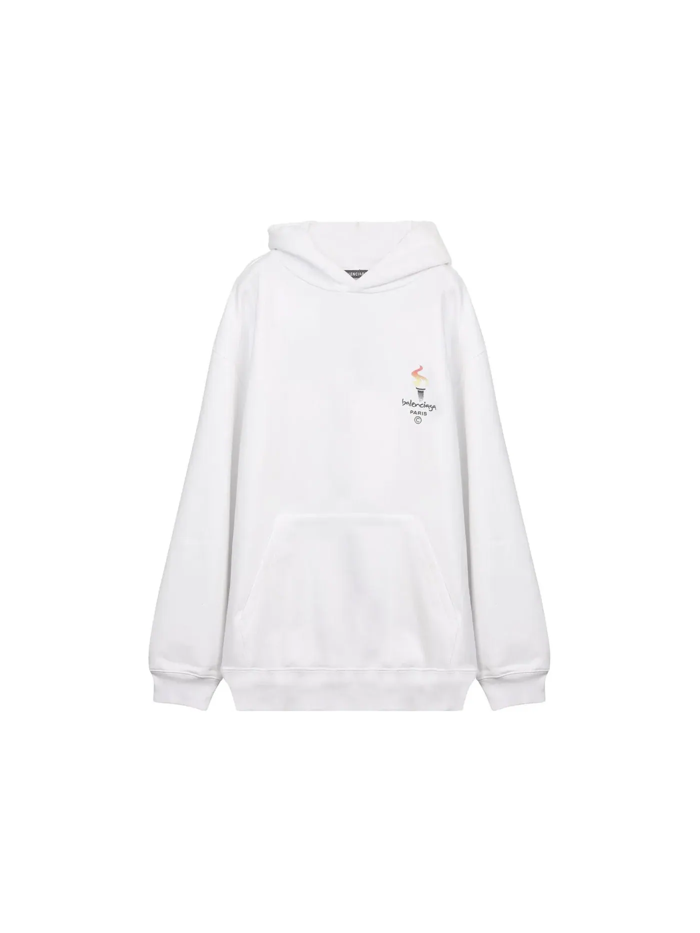 Мужской худи с вышивкой Paris Olympics Balenciaga — изображение 1 из 2, белый