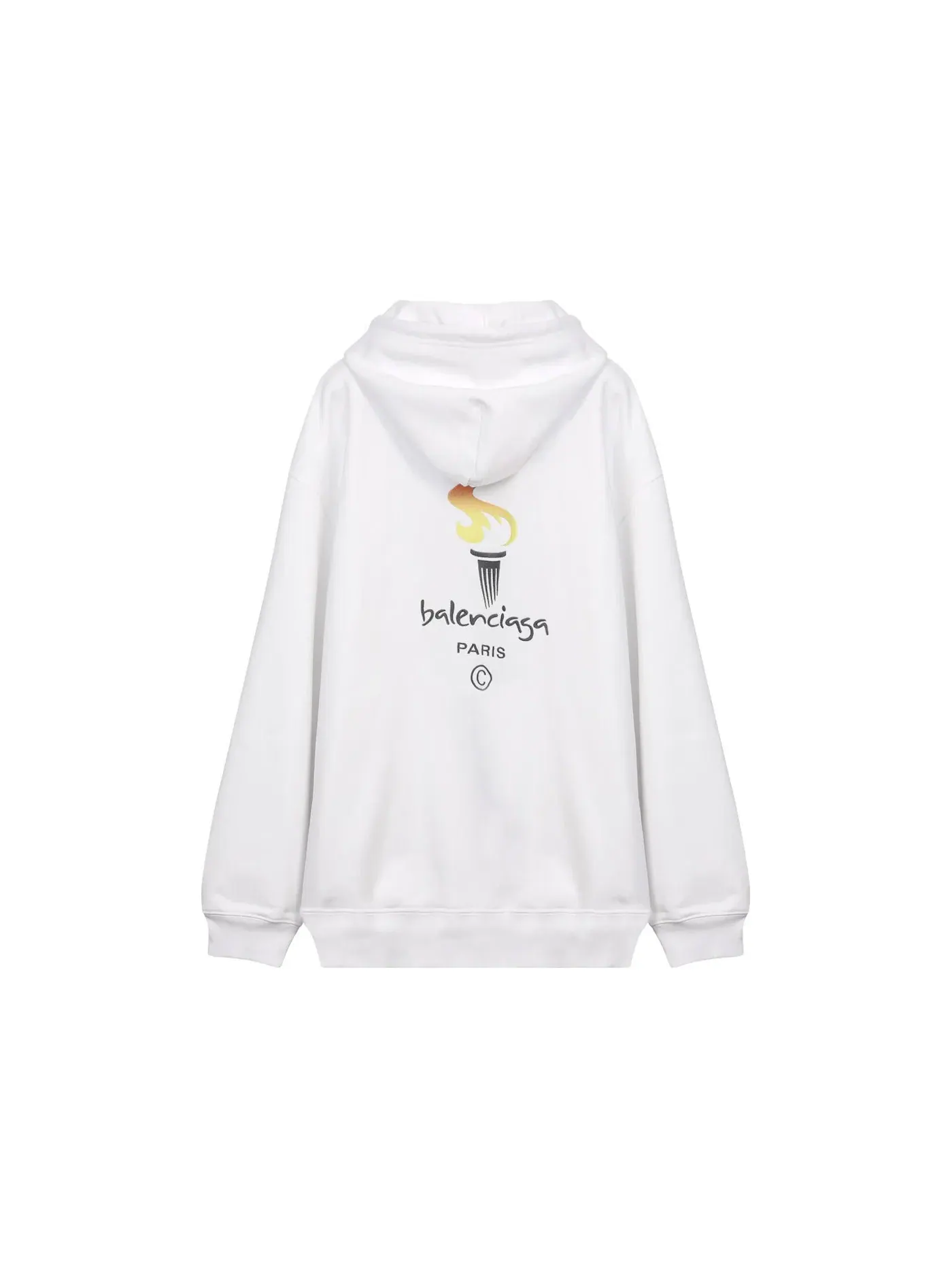 Мужской худи с вышивкой Paris Olympics Balenciaga — изображение 2 из 2, белый