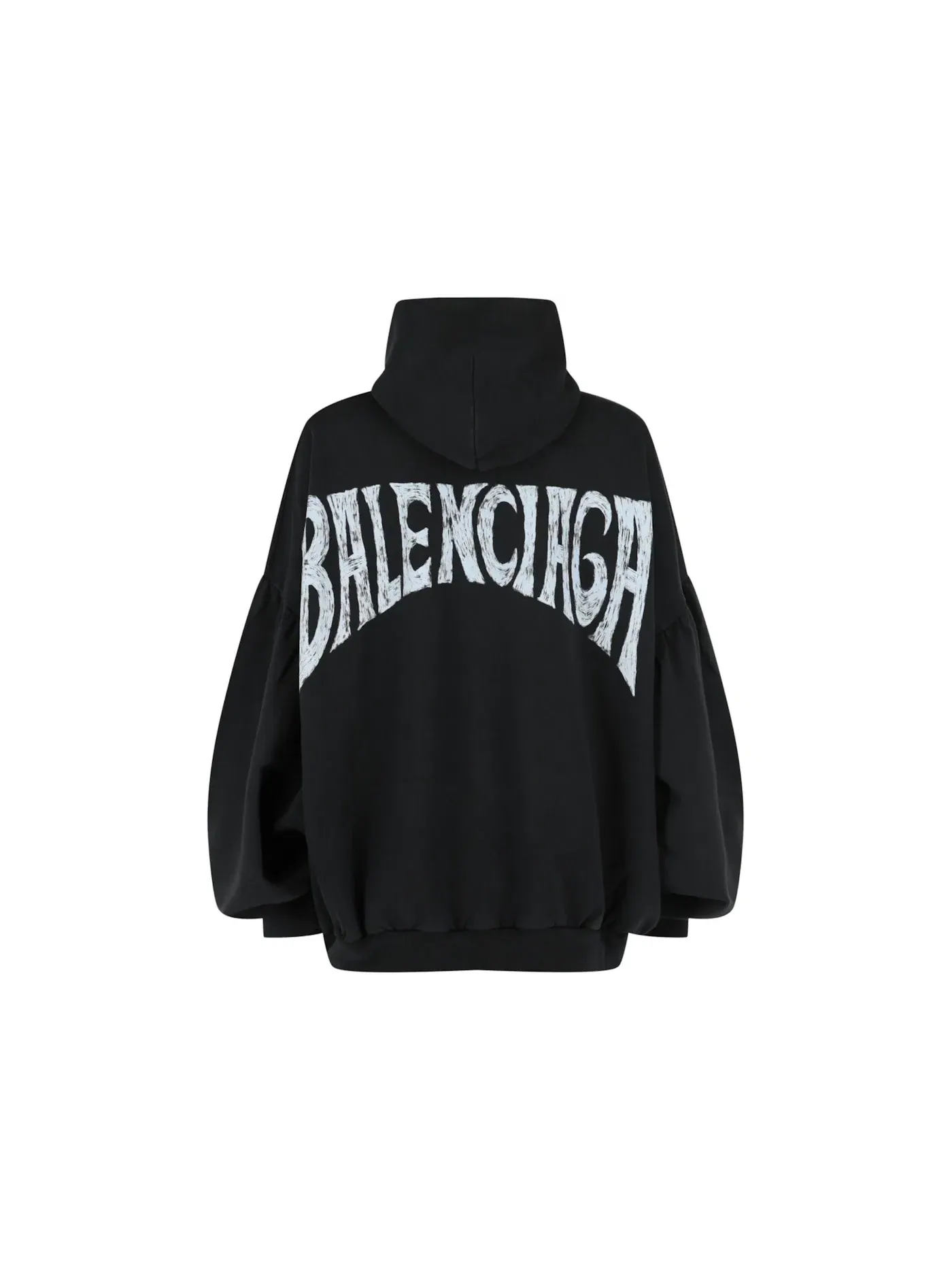 Женский худи с круглым вырезом Tropical Round Hoodie Balenciaga — изображение 2 из 3, черный белый