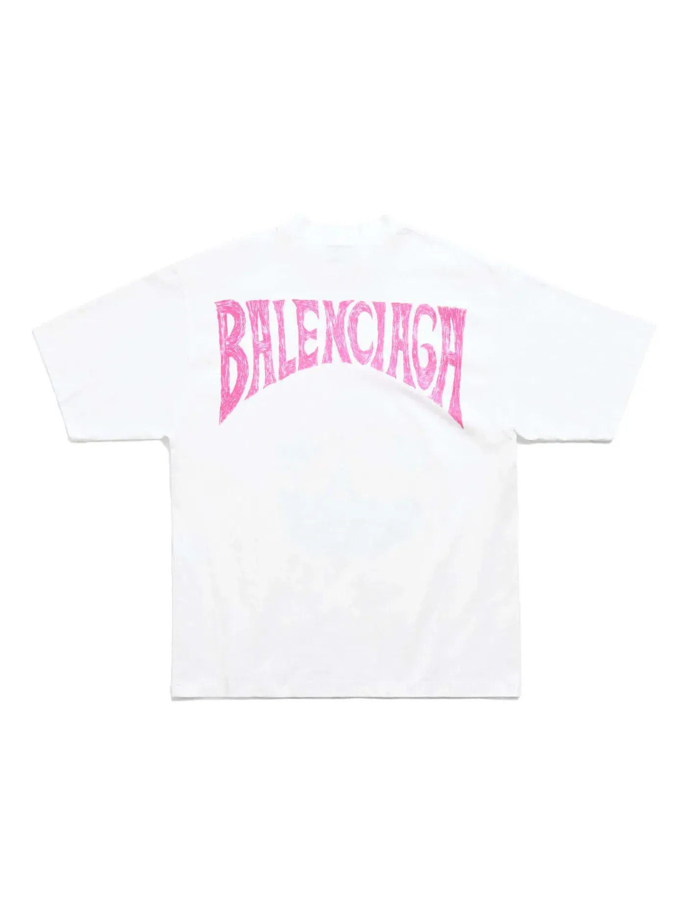 Женская футболка с принтом Balenciaga Paris Tropical T-Shirt Medium Fit — изображение 2 из 2, белый/розовый