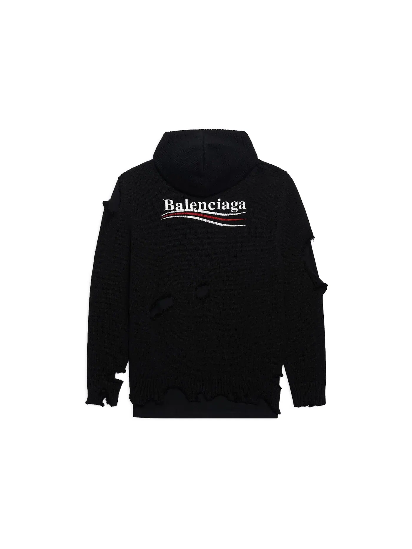 Мужской худи с принтом Political Campaign Destroyed Balenciaga — изображение 2 из 2, черный
