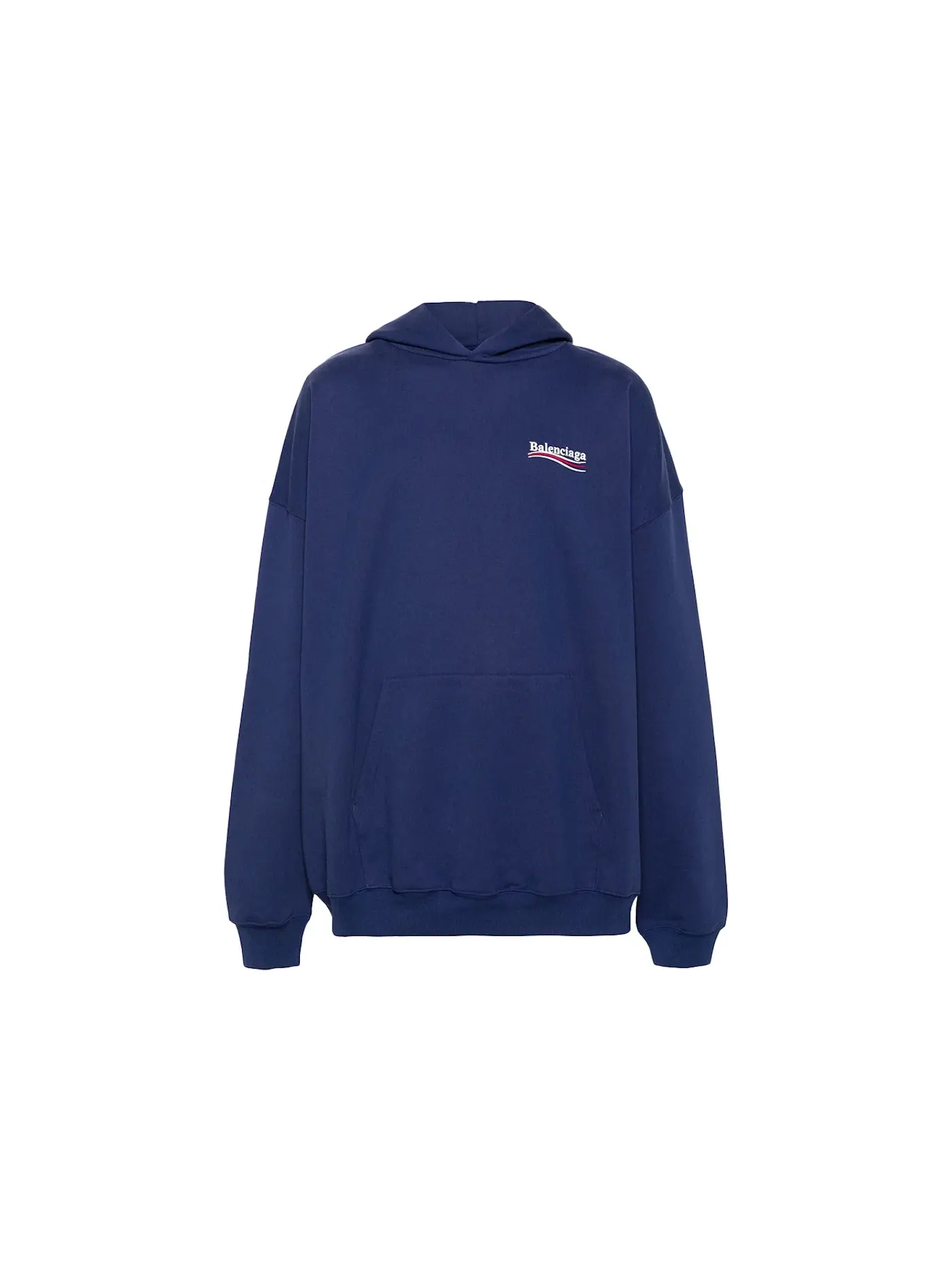 Мужское худи Balenciaga Political Campaign Large Fit — изображение 1 из 1, синий/белый