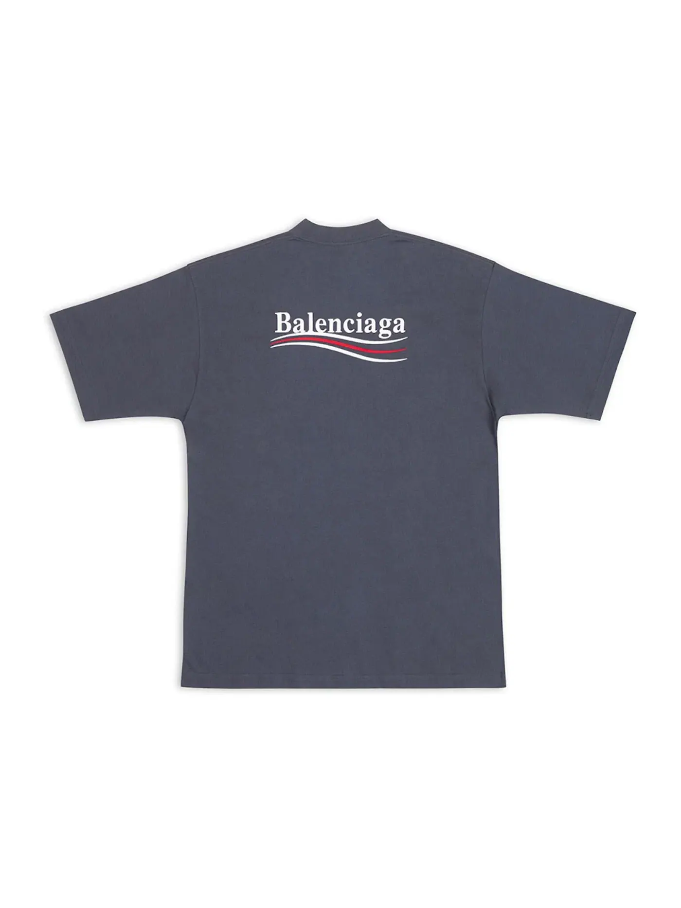 Мужская футболка с принтом Balenciaga Political Campaign Large Fit T-Shirt — изображение 2 из 2, темный серый/белый