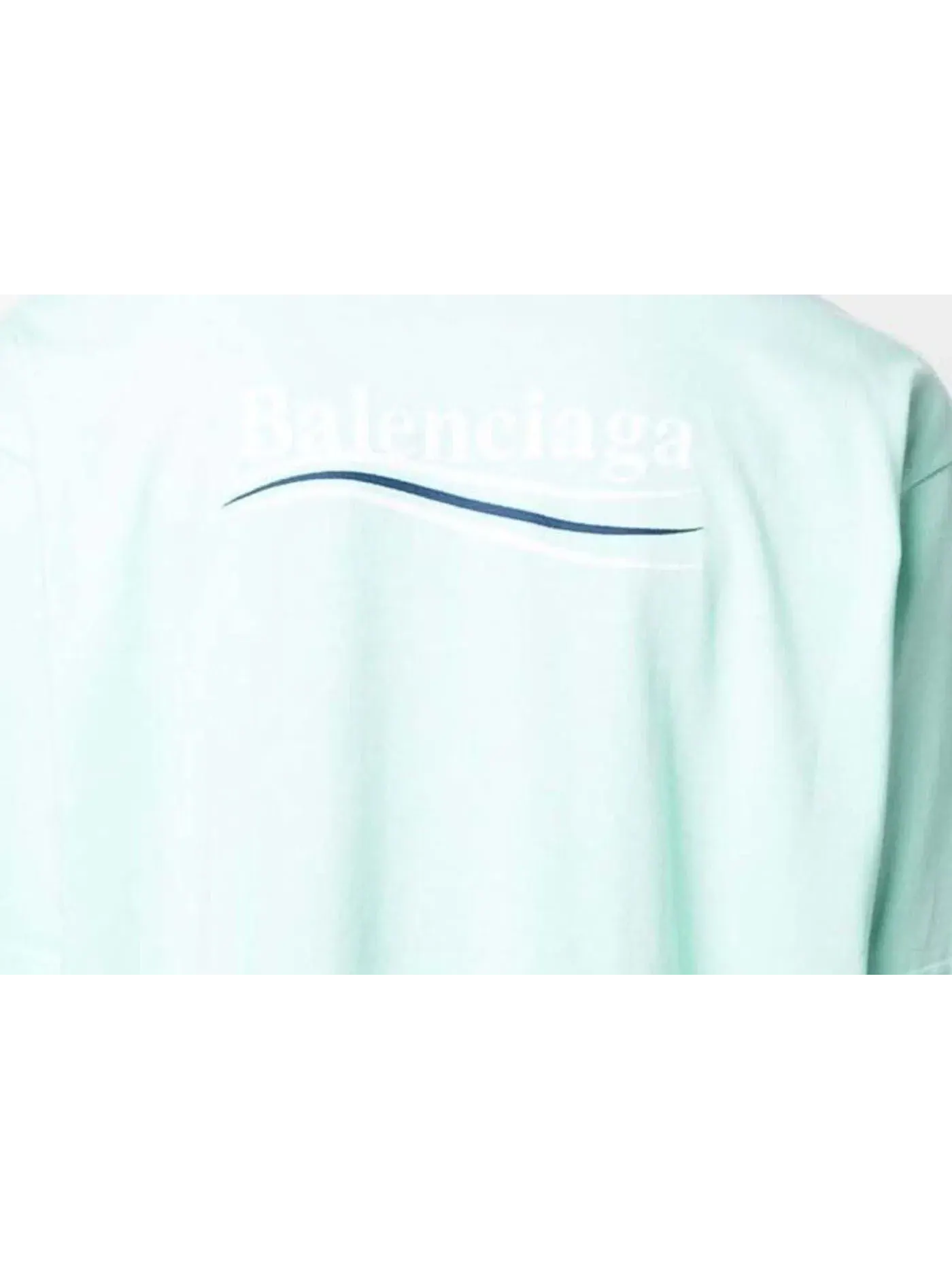 Мужская футболка с принтом Balenciaga Political Campaign Oversized Logo-Print — изображение 2 из 2, мята