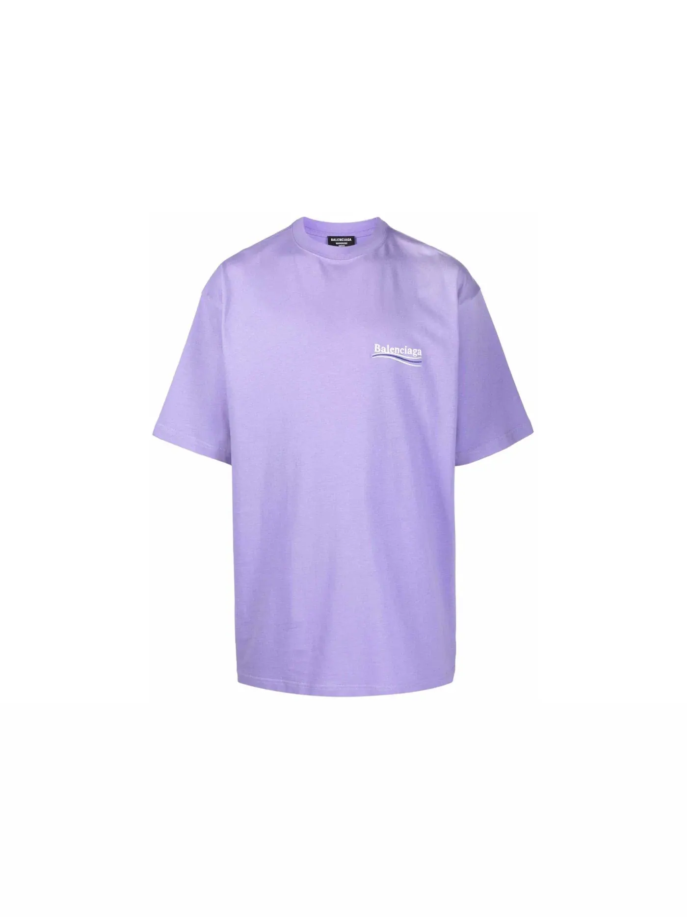 Мужская футболка с принтом Balenciaga Political Campaign Oversized Logo-Print — изображение 1 из 2, фиолетовый