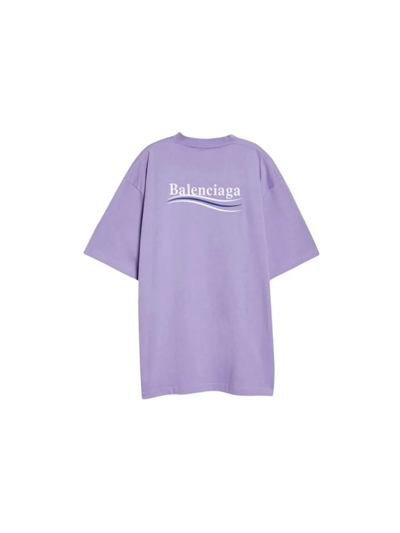 Мужская футболка с принтом Balenciaga Political Campaign Oversized Logo-Print — изображение 2 из 2, фиолетовый