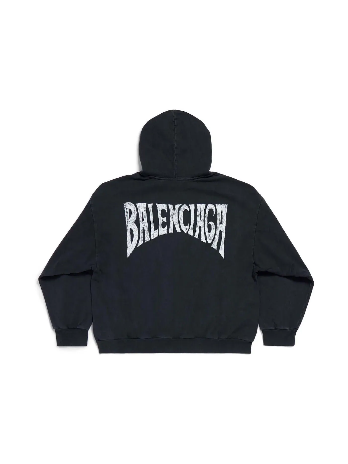 Мужской худи оверсайз с принтом Political Stencil Balenciaga — изображение 1 из 2, черный/белый