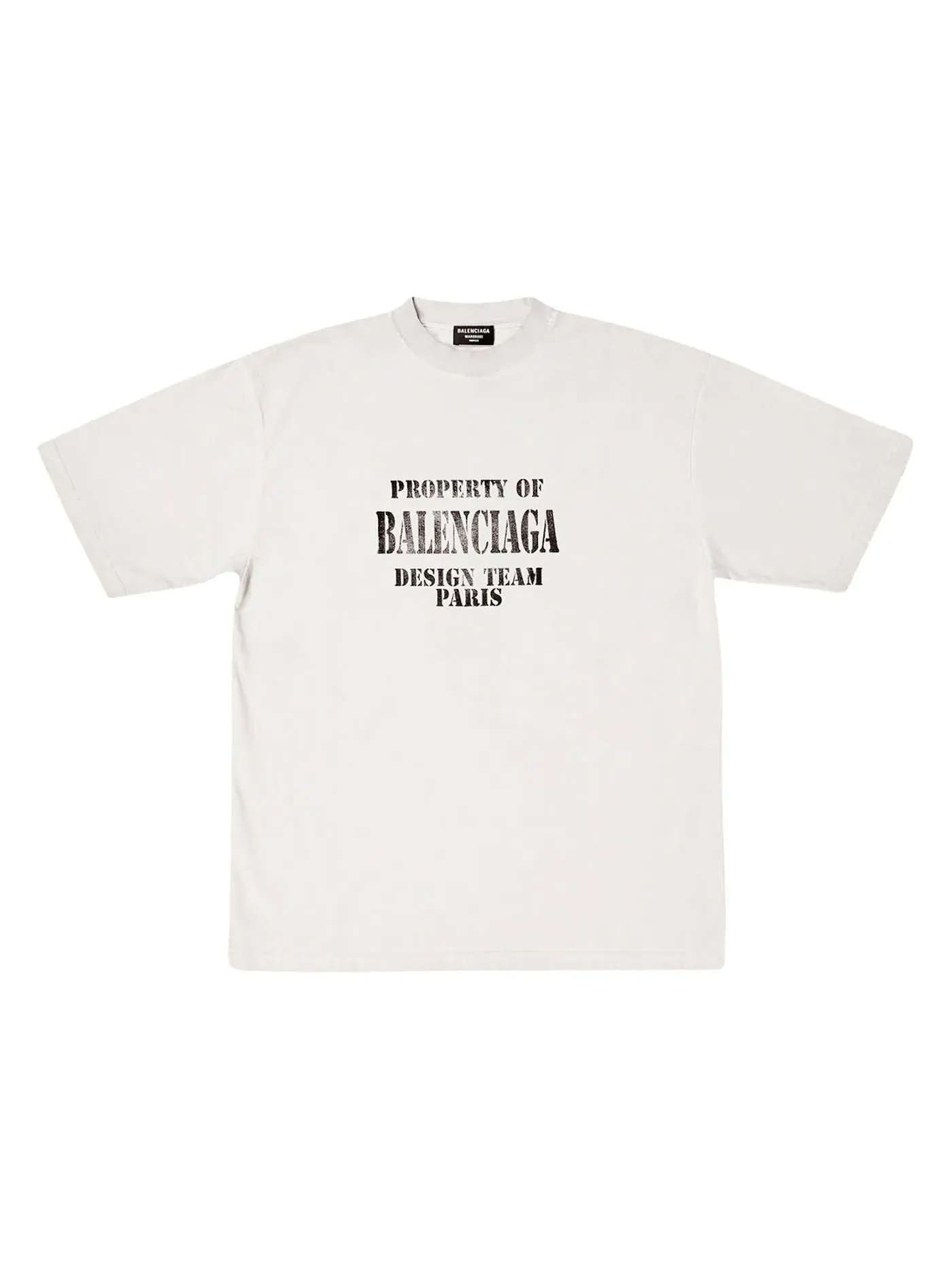 Мужская футболка свободного кроя Property Large Fit Vintage Balenciaga — изображение 1 из 2, белый/черный