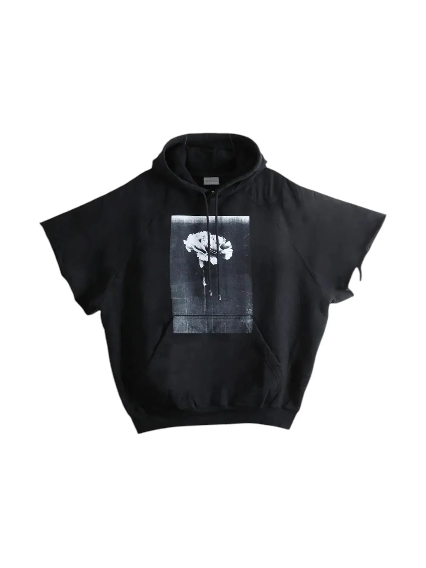 Мужской худи с коротким рукавом реглан Hoodie Balenciaga — изображение 1 из 1, черный