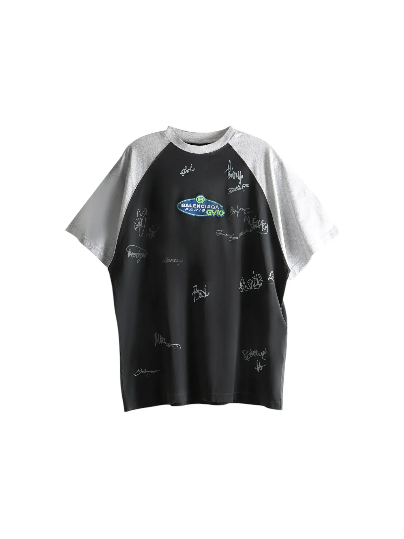 Мужская футболка с принтом Oversized T-shirt Balenciaga — изображение 1 из 1, черный