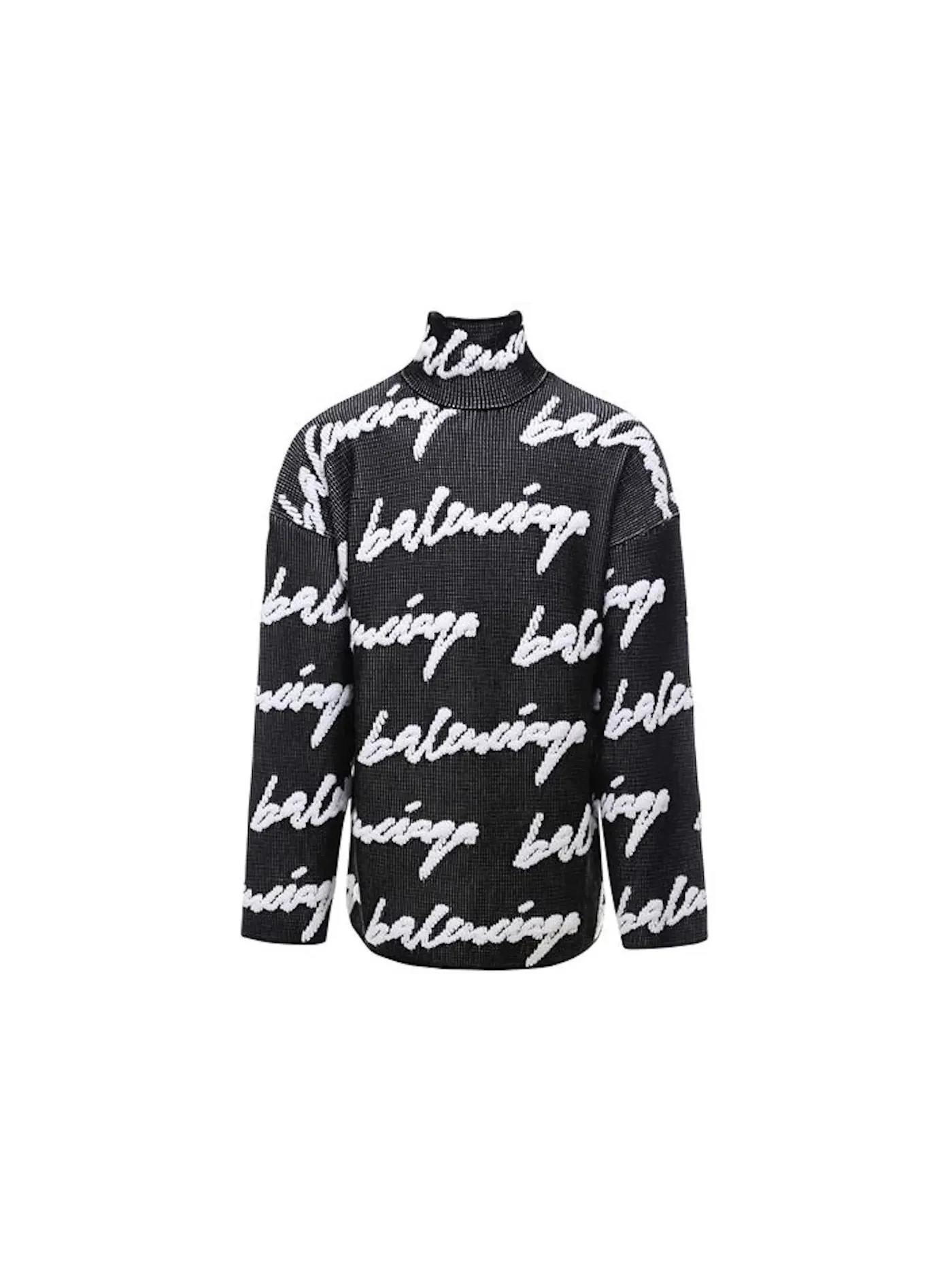 Мужской свитер с принтом Scribble Logo Balenciaga — изображение 1 из 1, черный/белый