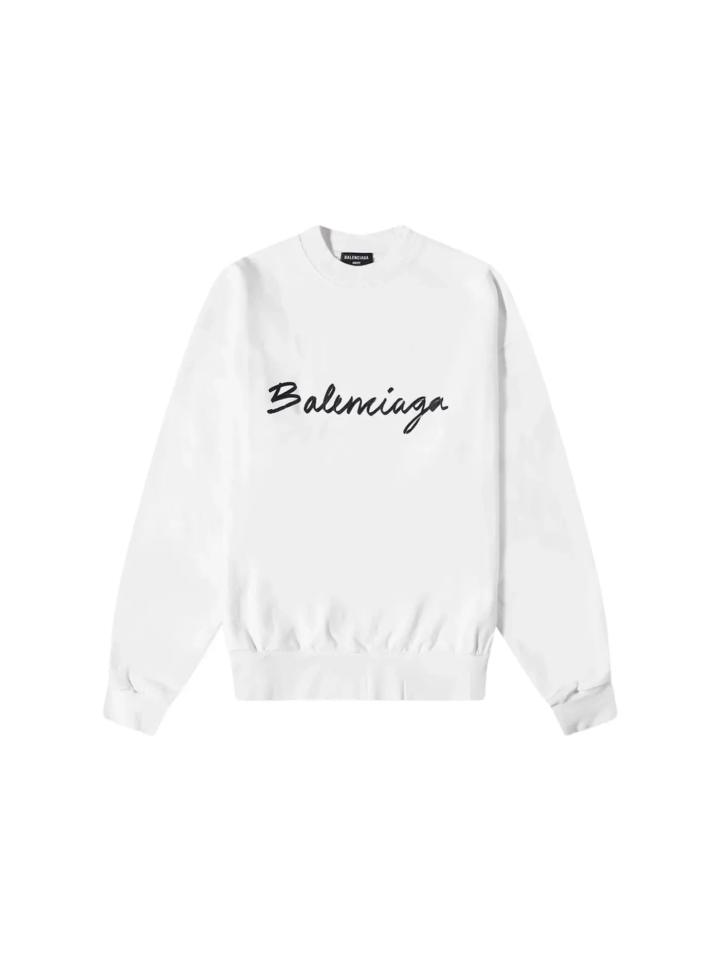 Мужской свитшот с принтом Balenciaga Crewneck — изображение 1 из 1, белый/черный