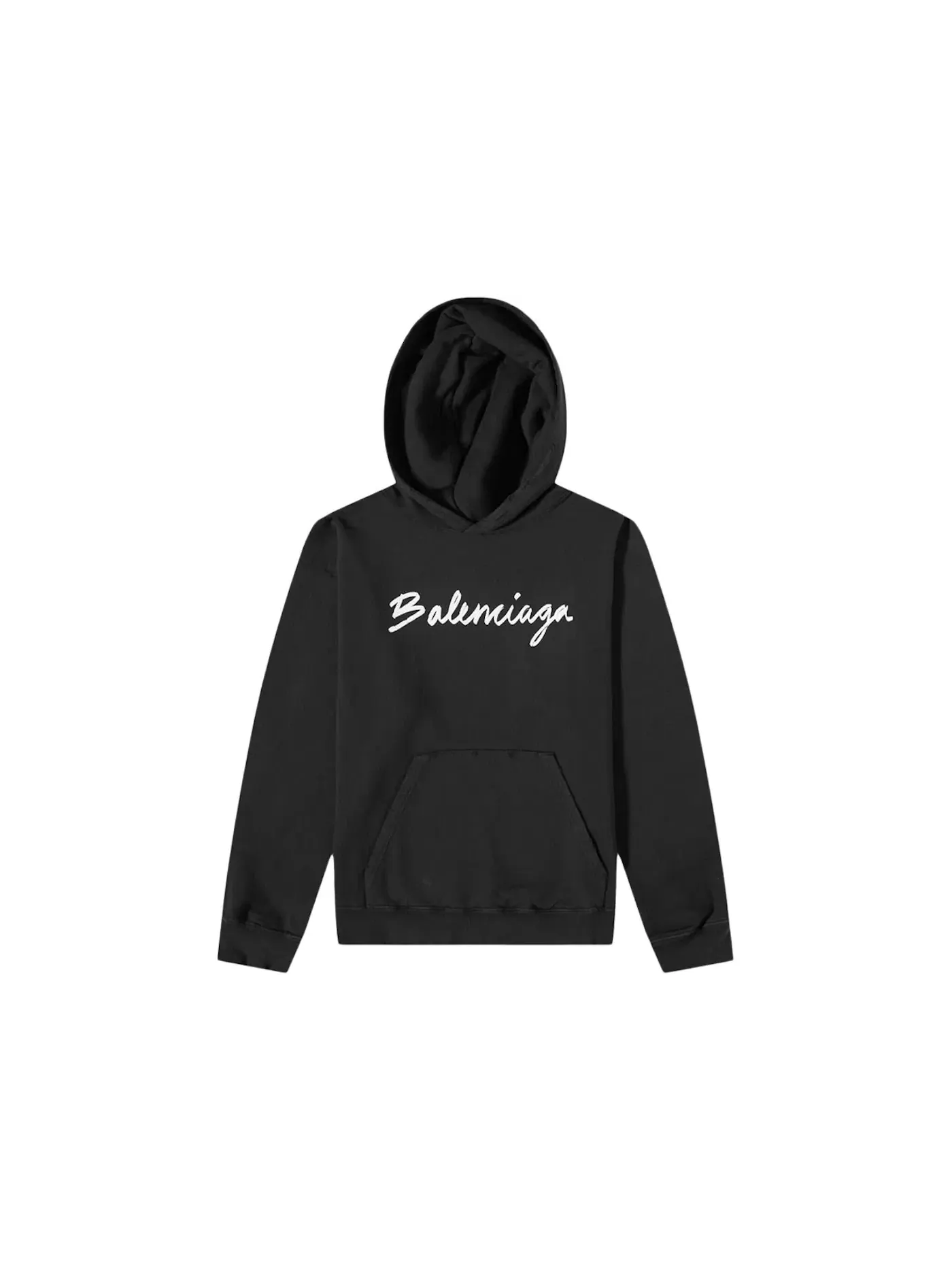Мужской худи оверсайз с принтом Balenciaga — изображение 1 из 1, черный/белый