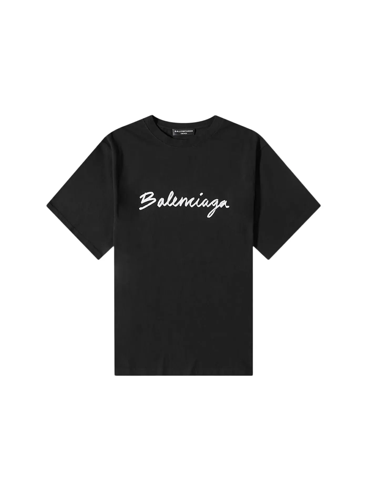 Мужская футболка с принтом Balenciaga Script Logo — изображение 1 из 1, черный/белый