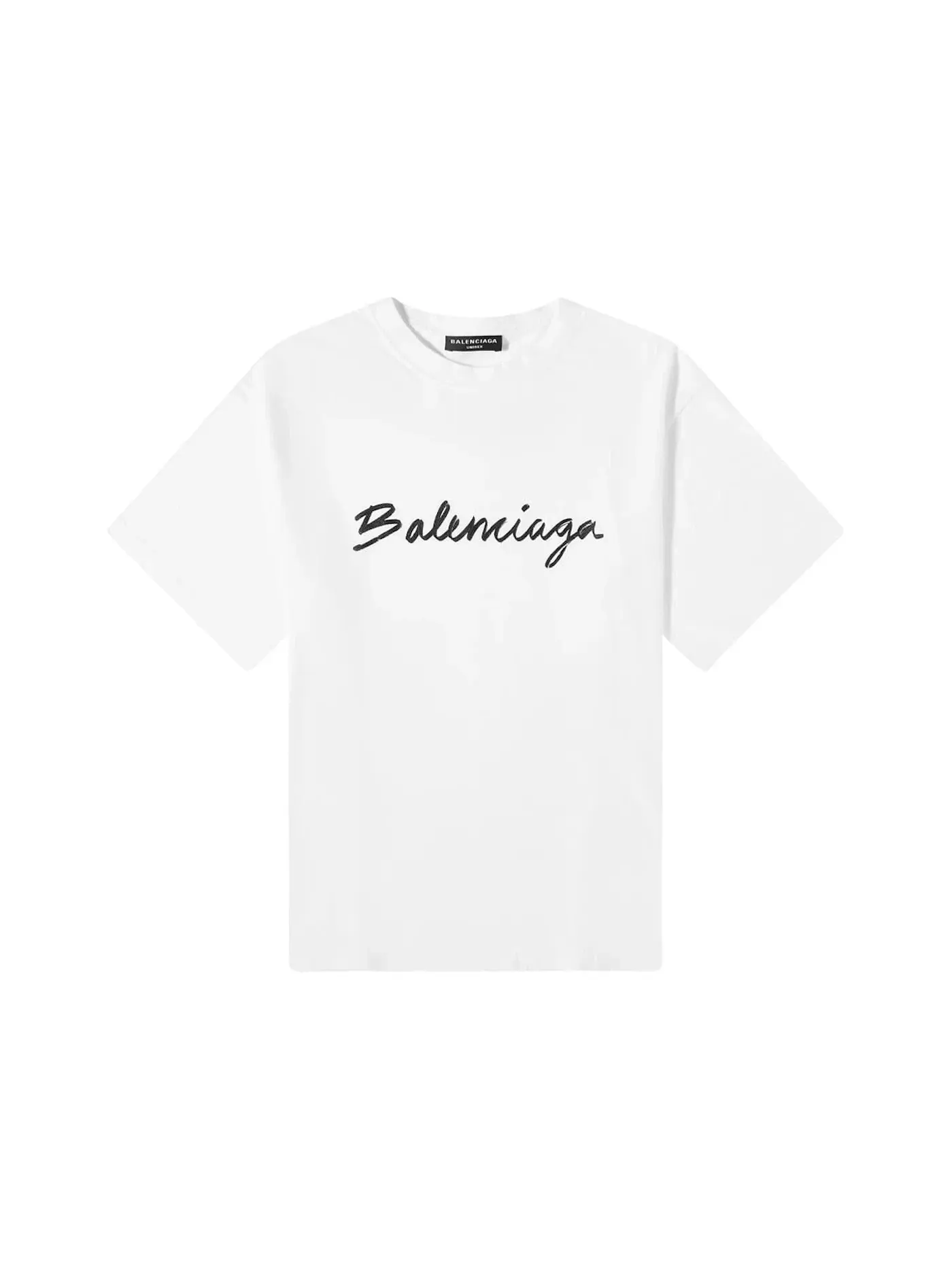 Мужская футболка с принтом Script Logo Balenciaga — изображение 1 из 1, белый/черный
