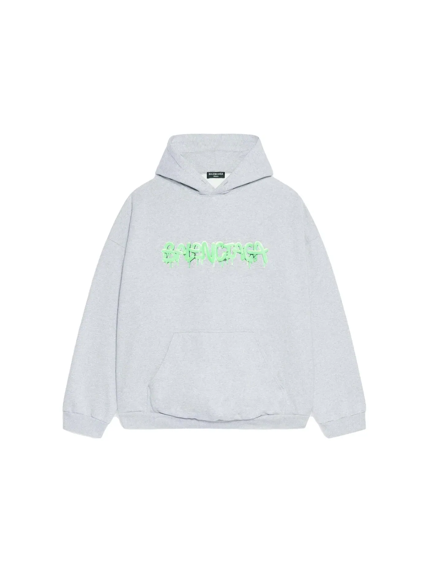 Мужской худи с принтом Slime Balenciaga — изображение 1 из 1, серый зеленый