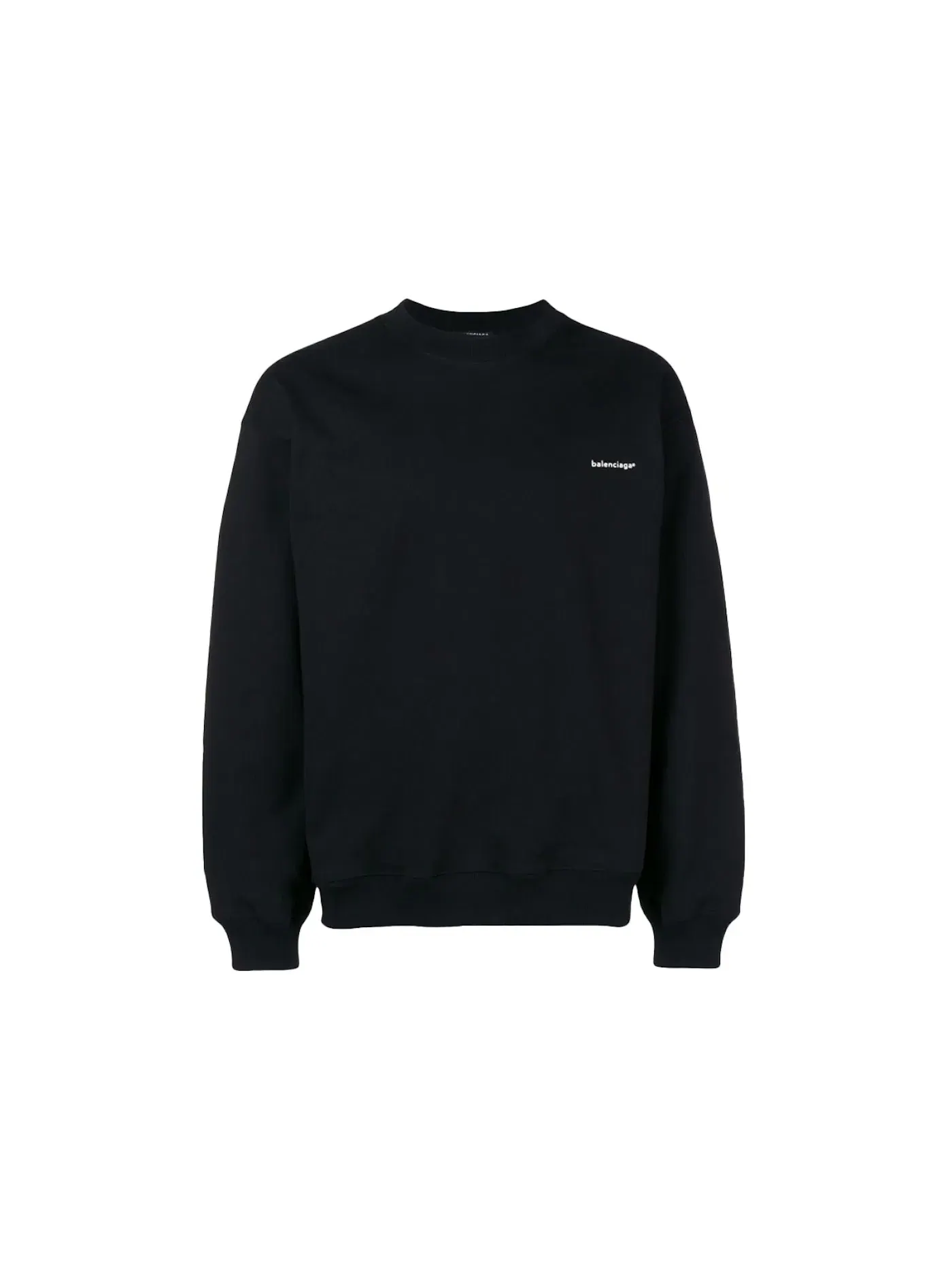 Мужской свитшот с принтом Small Contrast Logo Crewneck Sweatshirt Balenciaga — изображение 1 из 1, черный/белый