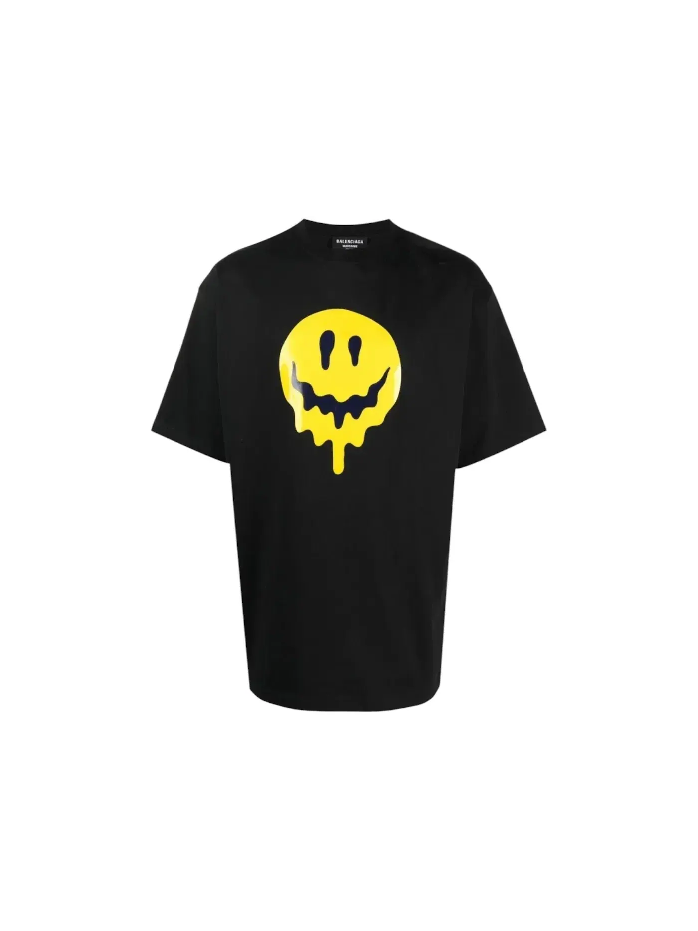 Мужская футболка с принтом Smiley Face Balenciaga — изображение 1 из 2, черный