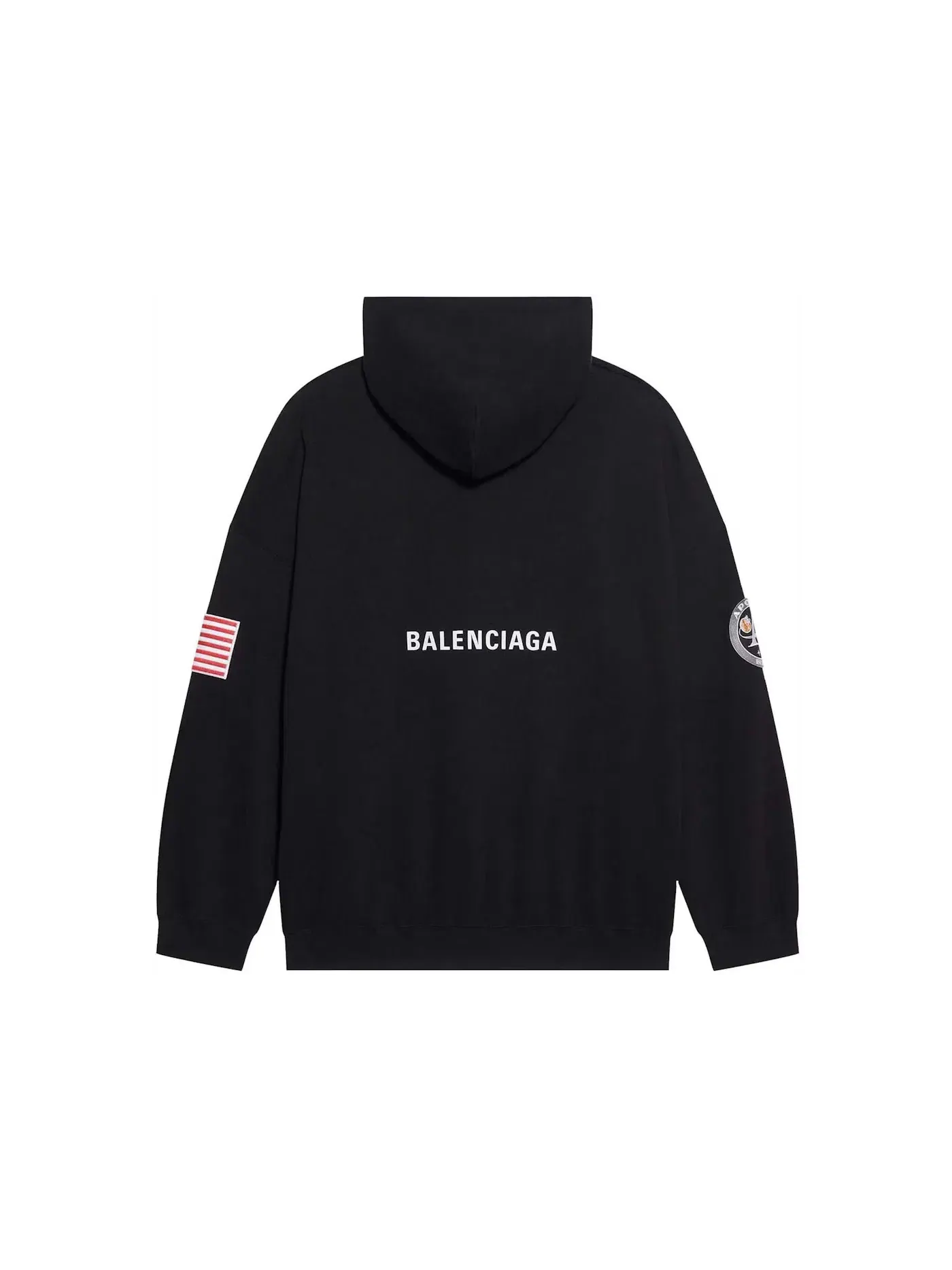 Мужской худи с принтом Space Nasa Logo Hoodie Balenciaga — изображение 2 из 2, черный